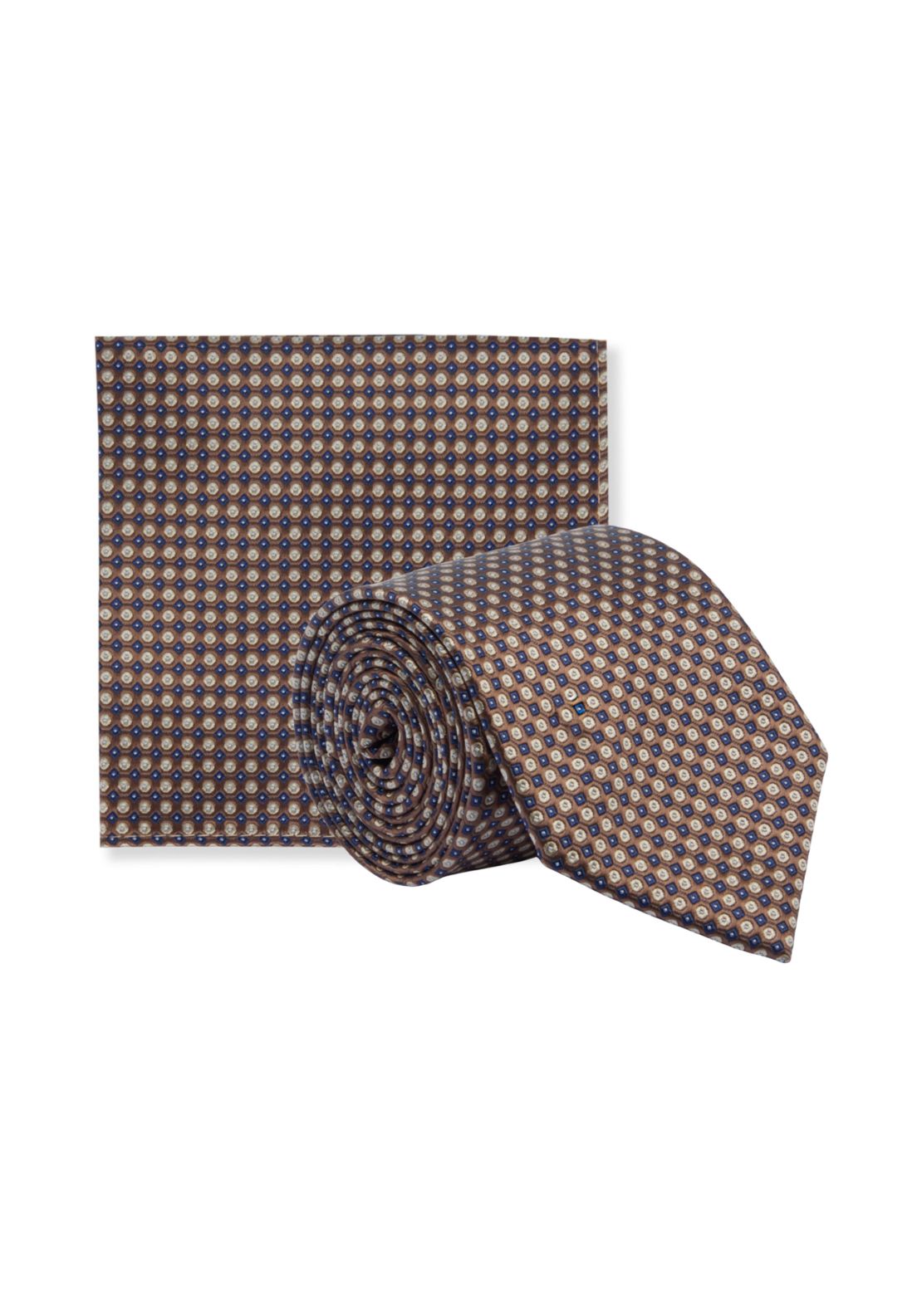 Daniel Grahame Tie &amp; Pocket Square - Brown 1 Shaws Department Stores