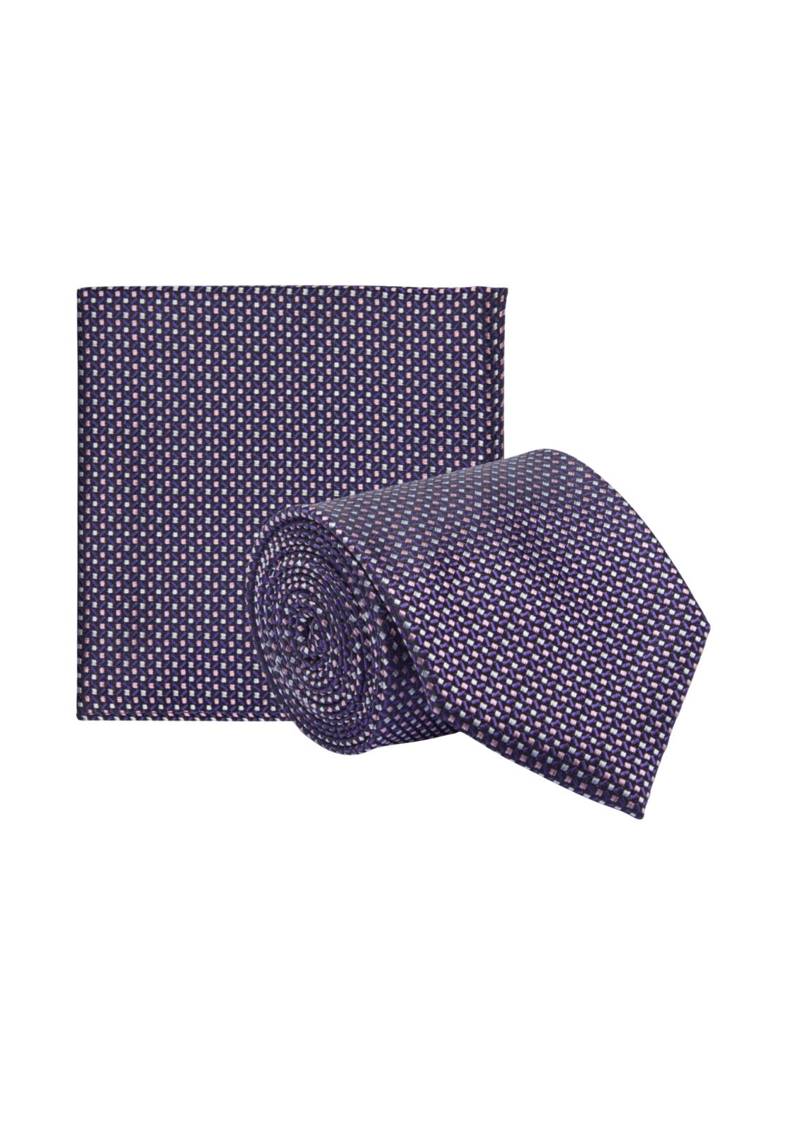 Daniel Grahame Tie &amp; Pocket Square - Purple 1 Shaws Department Stores