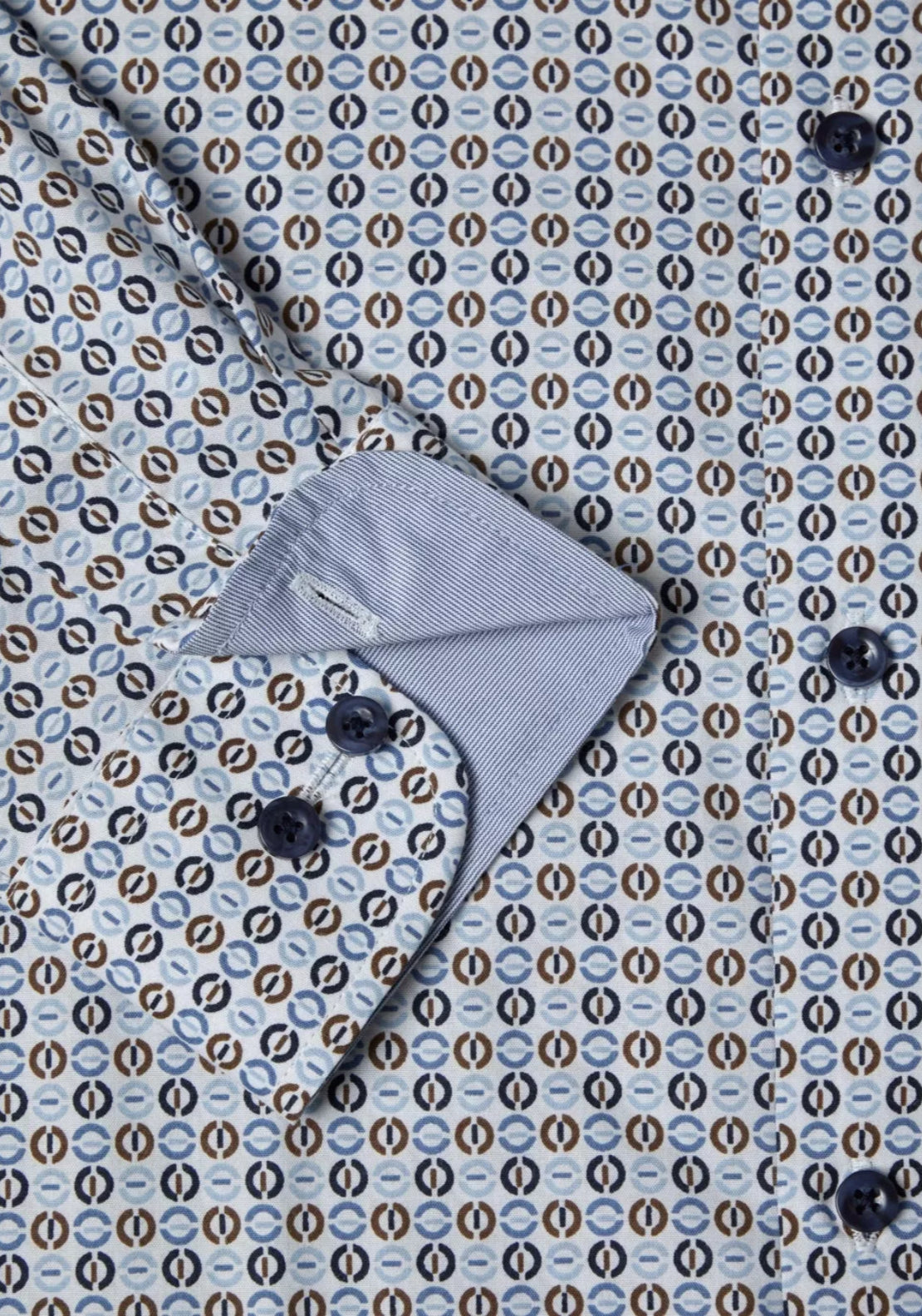 Drifter Long Sleeve Printed Ivano Shirt - Blue 3 Shaws Department Stores