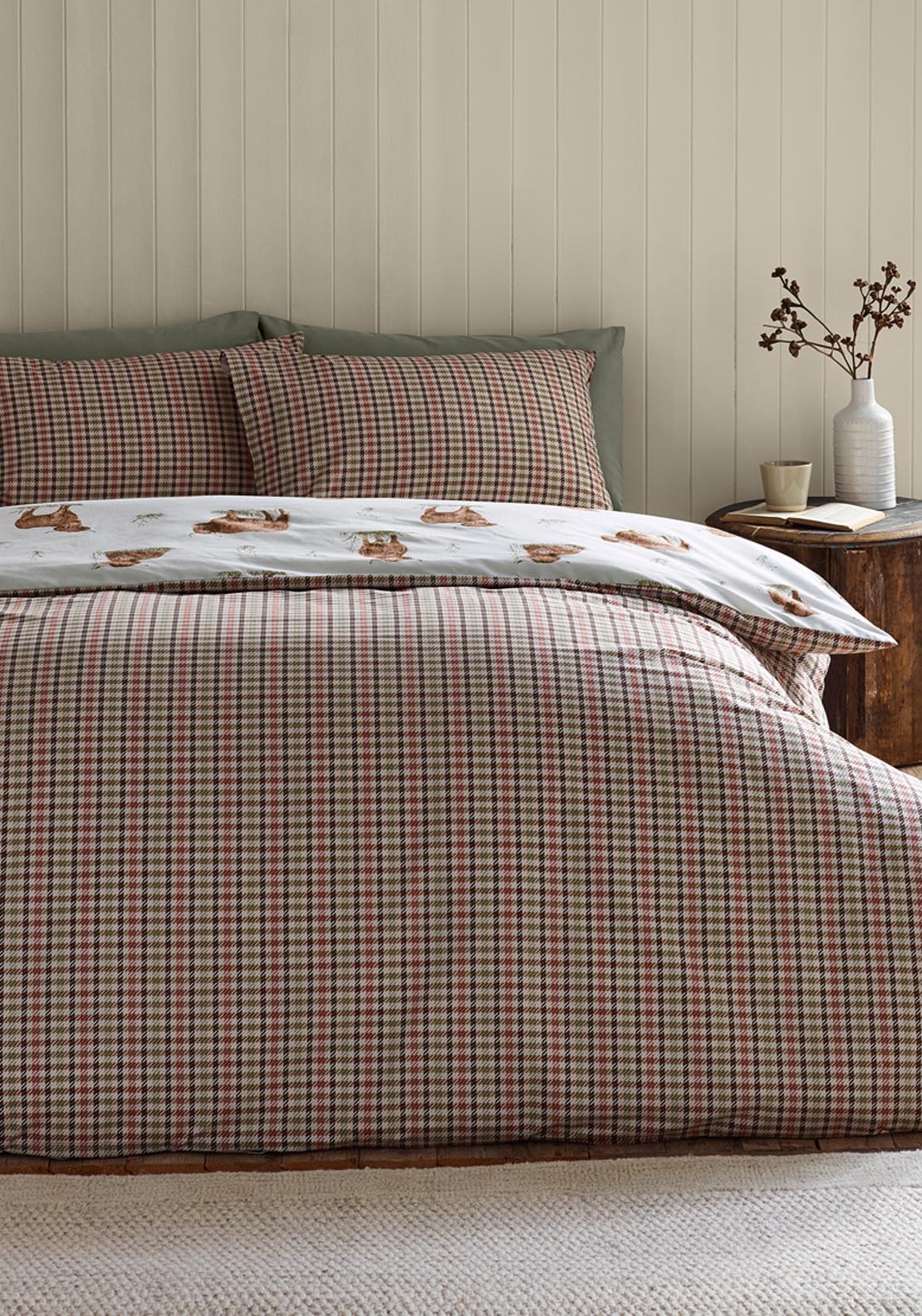 The Home Collection Fergus Highland Cow Duvet Cover Set - Nude 2 Shaws Department Stores