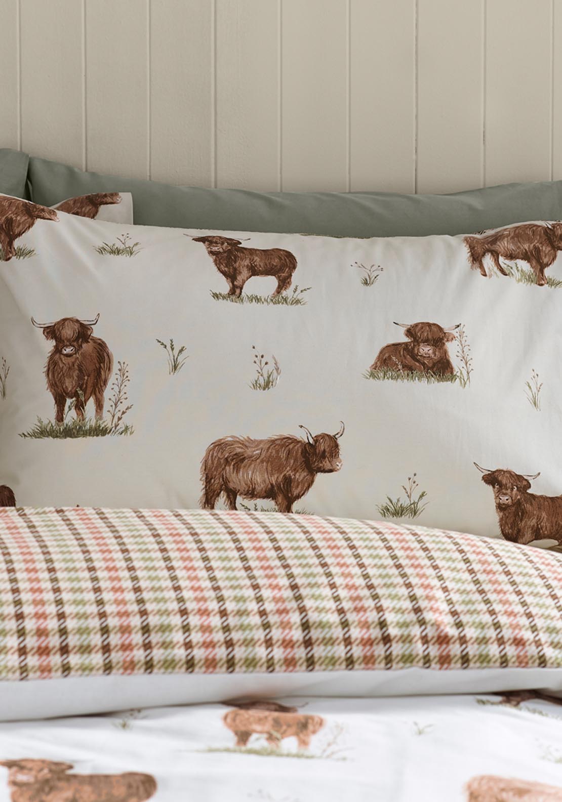 The Home Collection Fergus Highland Cow Duvet Cover Set - Nude 3 Shaws Department Stores