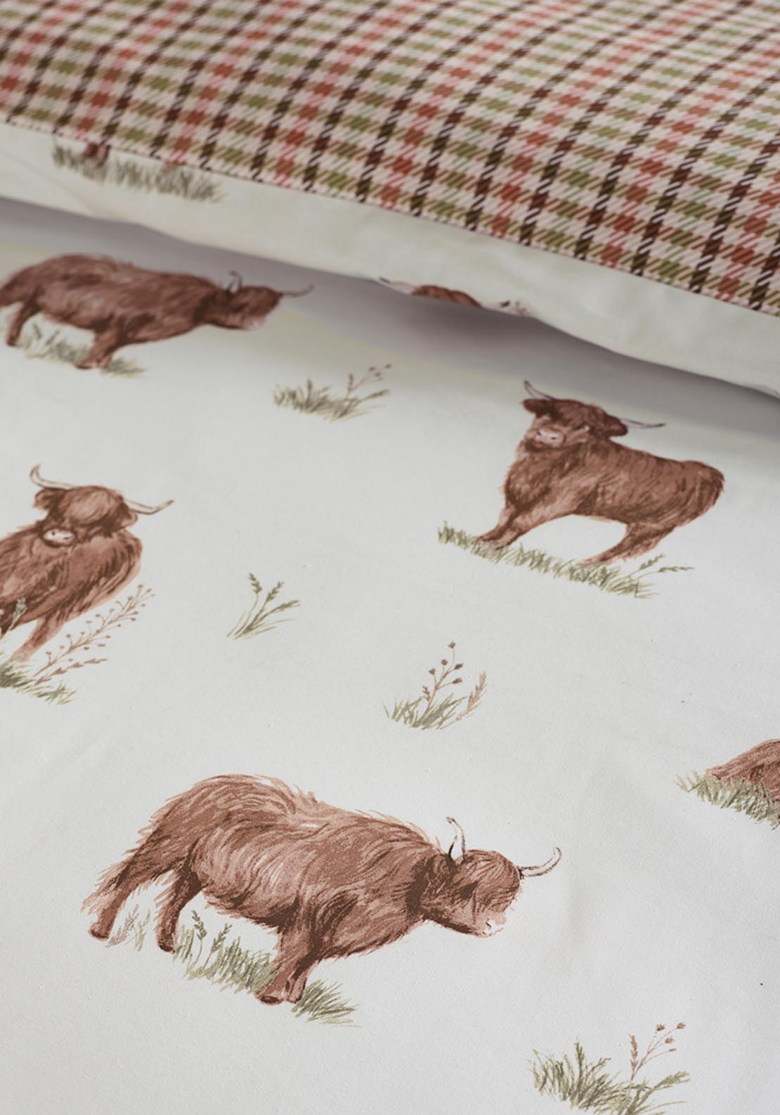 The Home Collection Fergus Highland Cow Duvet Cover Set - Nude 4 Shaws Department Stores