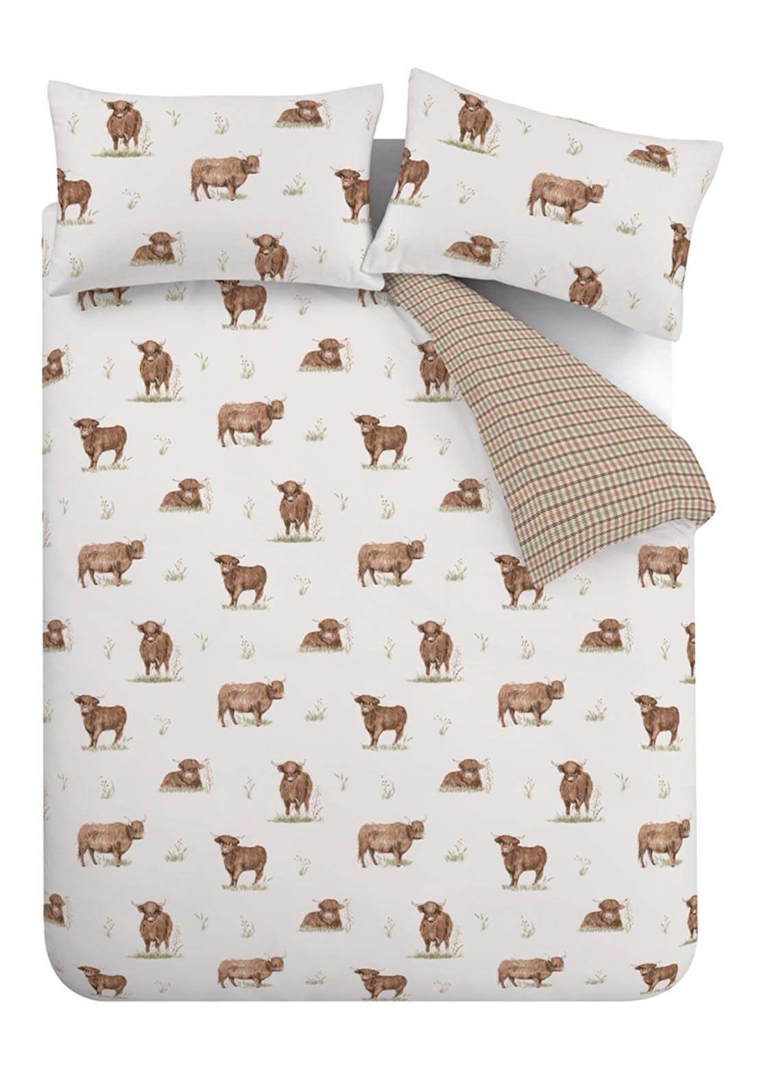 The Home Collection Fergus Highland Cow Duvet Cover Set - Nude 5 Shaws Department Stores