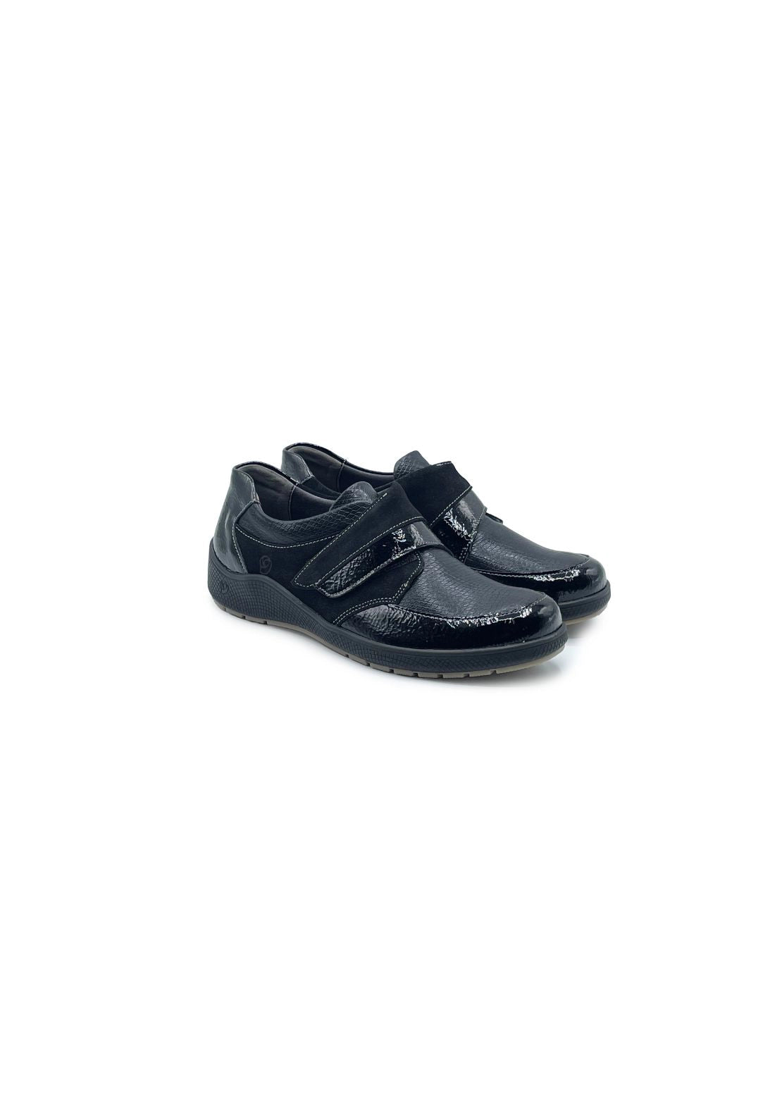 Suave Supportive Velcro Shoe - Black 3 Shaws Department Stores