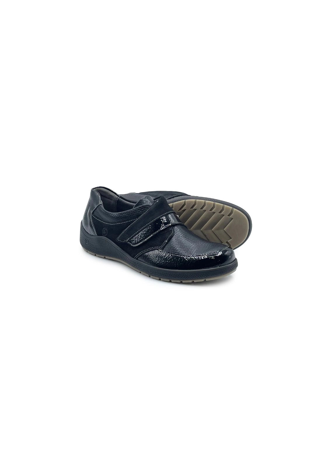 Suave Supportive Velcro Shoe - Black 5 Shaws Department Stores