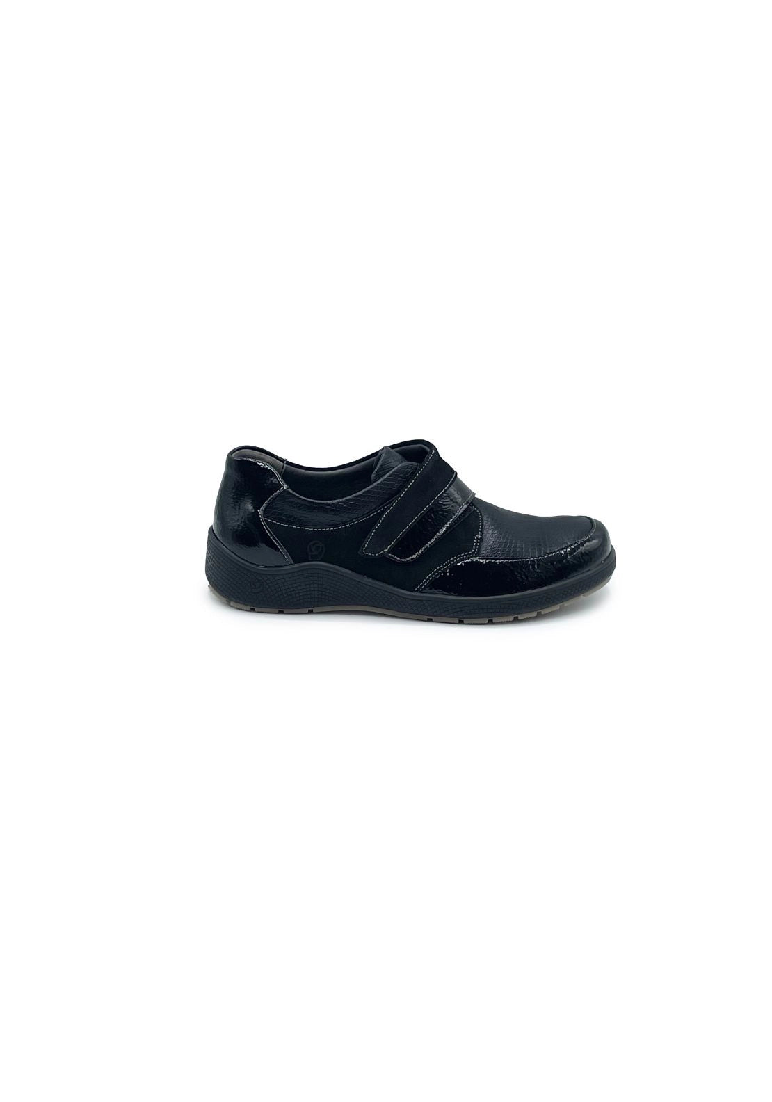 Suave Supportive Velcro Shoe - Black 1 Shaws Department Stores
