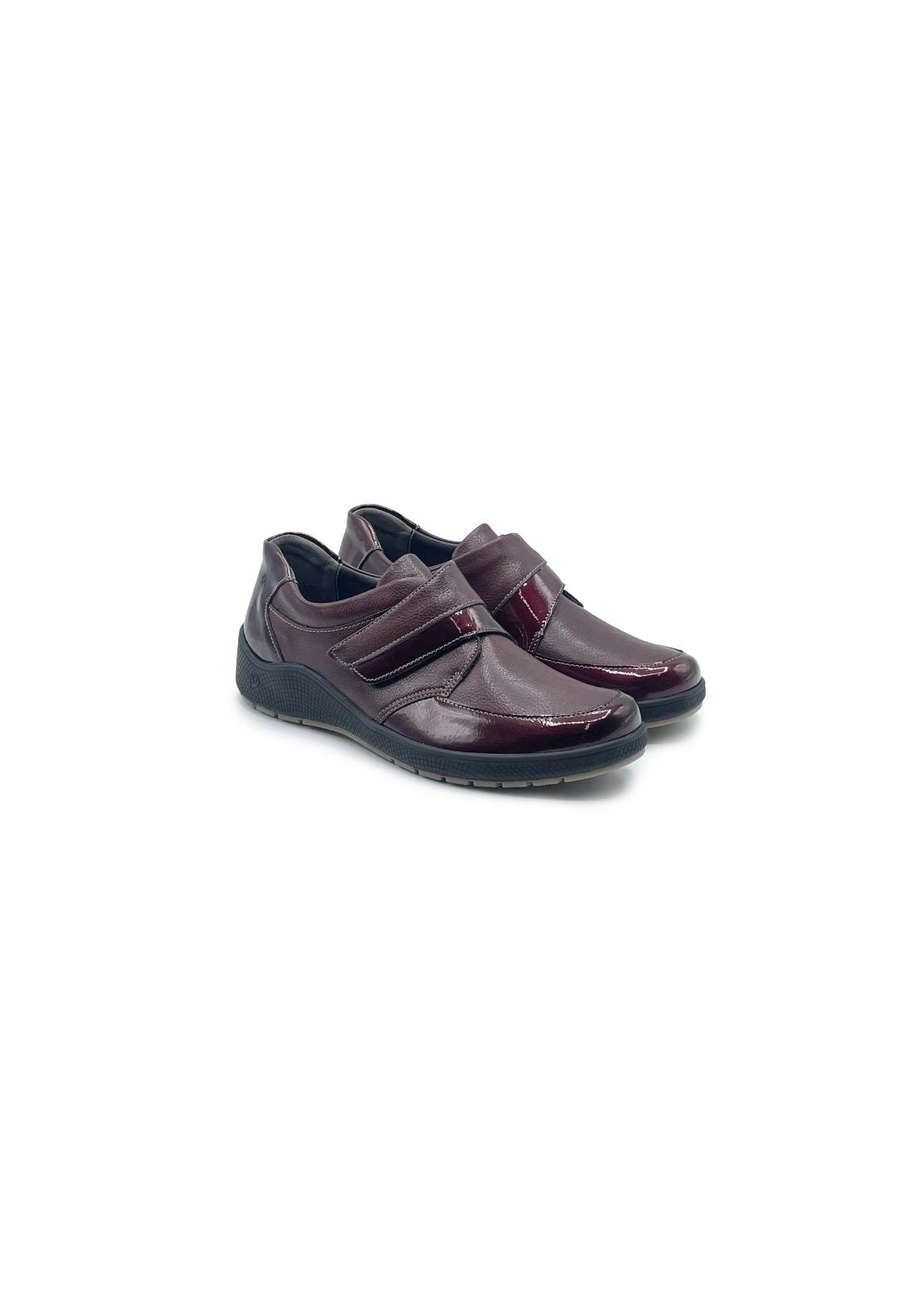 Suave Supportive Velcro Shoe - Wine 3 Shaws Department Stores