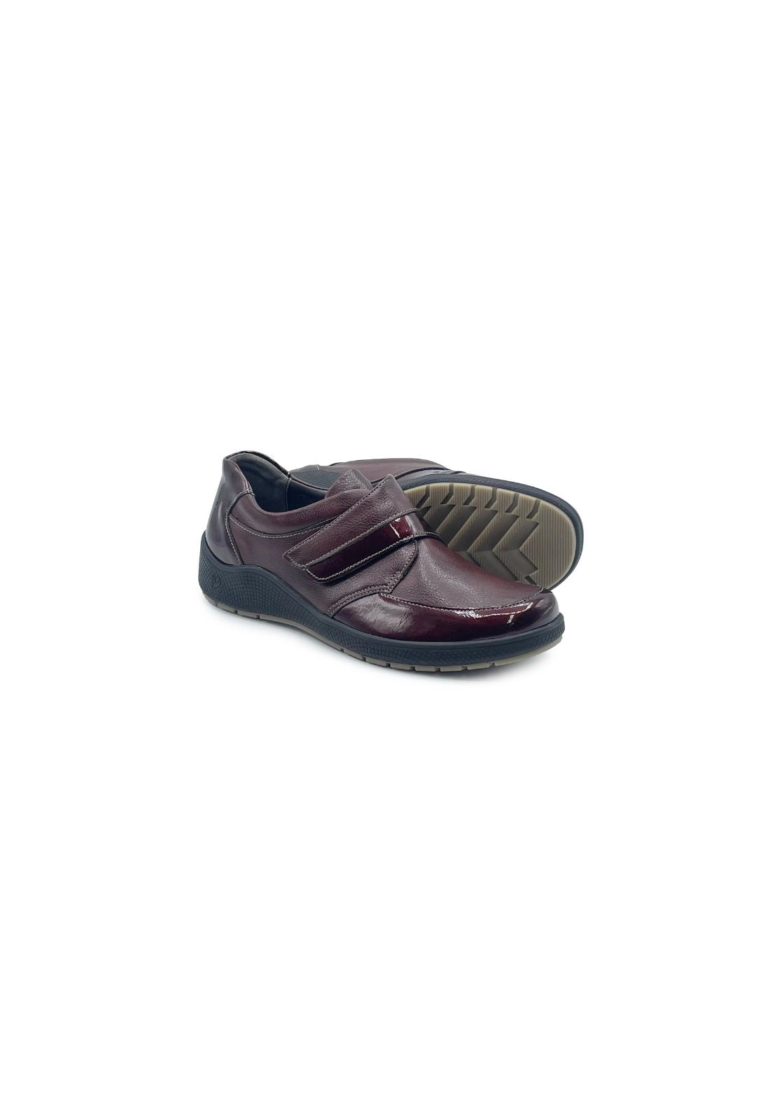 Suave Supportive Velcro Shoe - Wine 5 Shaws Department Stores