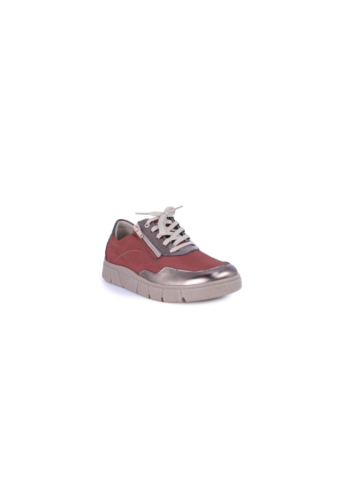 Suave Chunky Contrast Lace Up Trainer - Russet 2 Shaws Department Stores