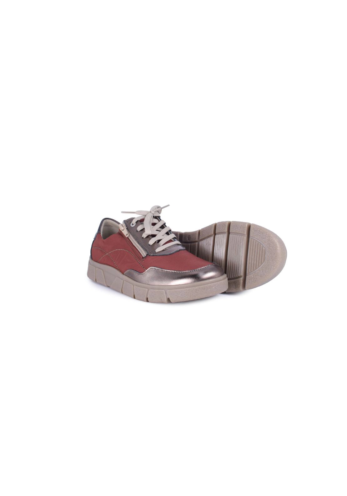 Suave Chunky Contrast Lace Up Trainer - Russet 5 Shaws Department Stores