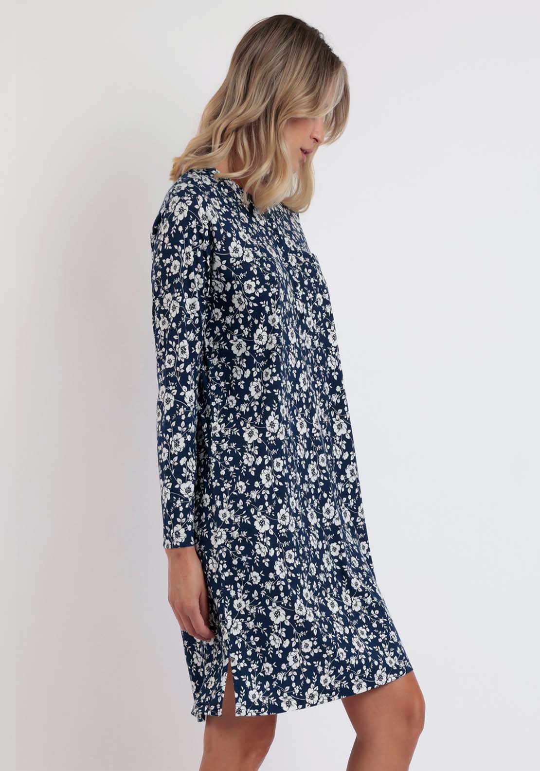 Admas Nightdress Flowers - Navy 2 Shaws Department Stores