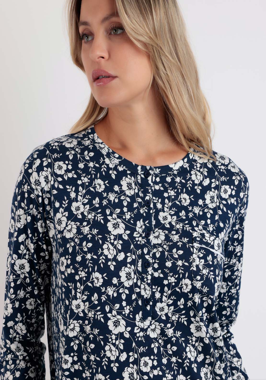 Admas Nightdress Flowers - Navy 4 Shaws Department Stores