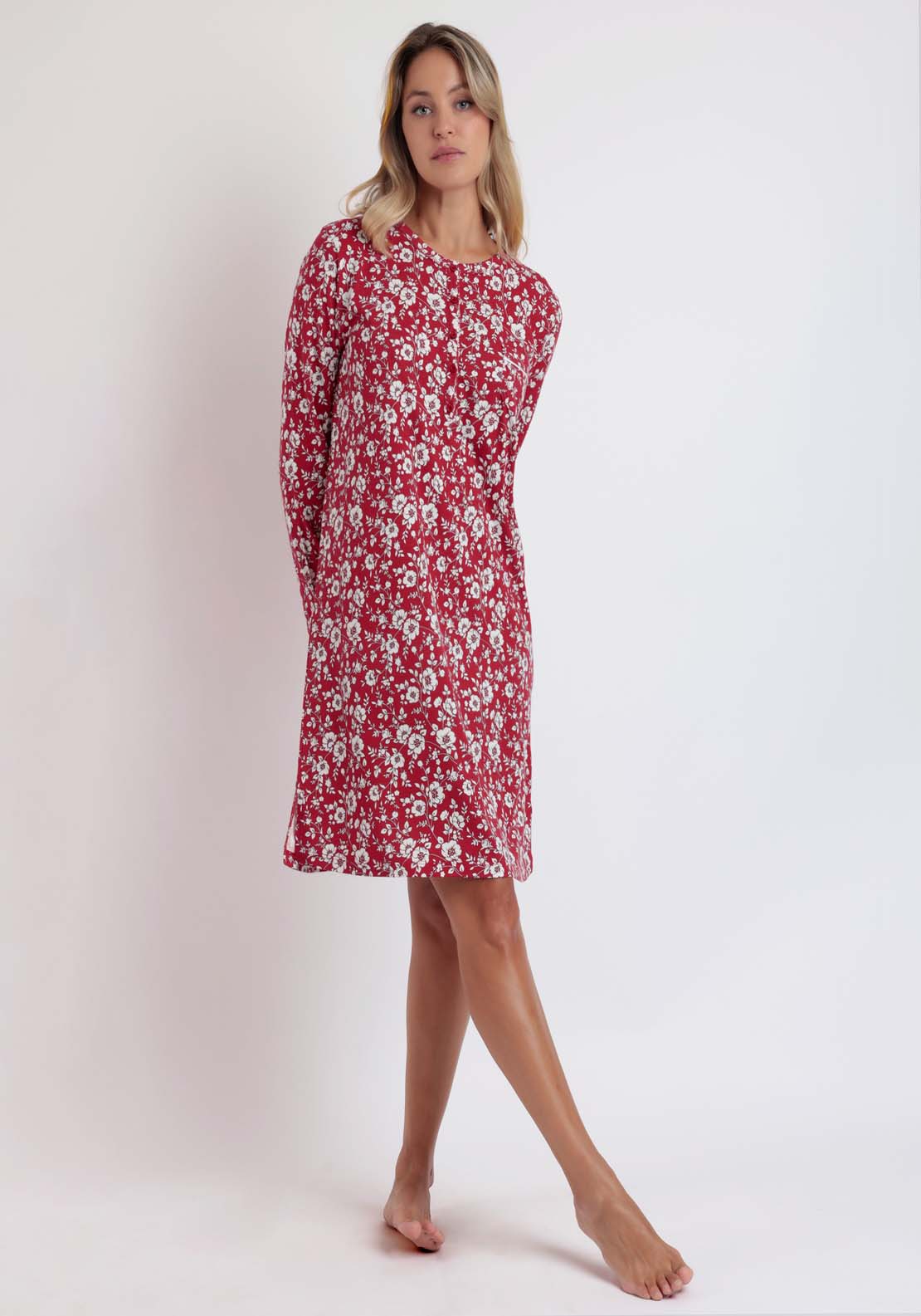 Admas Nightdress Flowers - Red 1 Shaws Department Stores