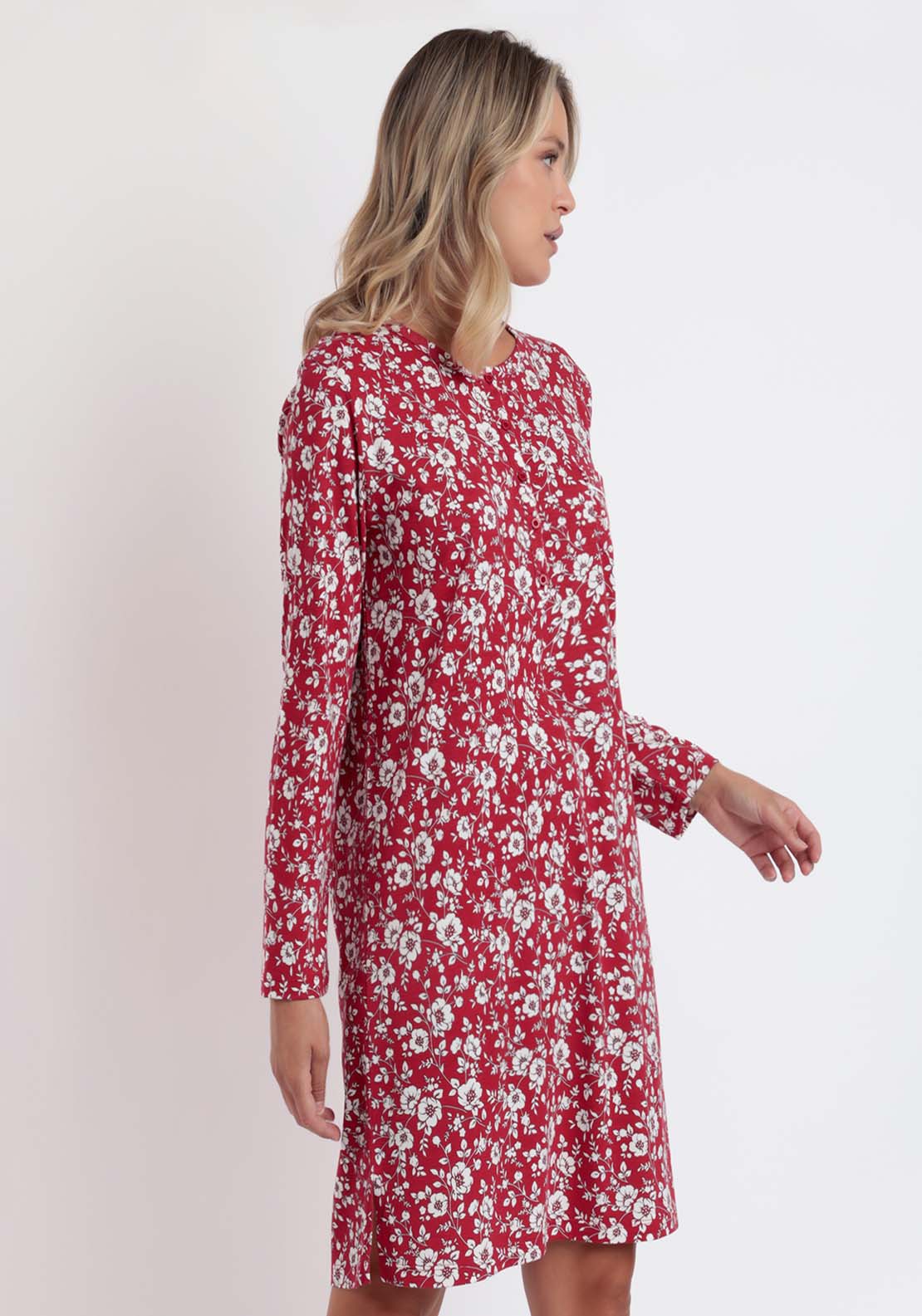 Admas Nightdress Flowers - Red 3 Shaws Department Stores