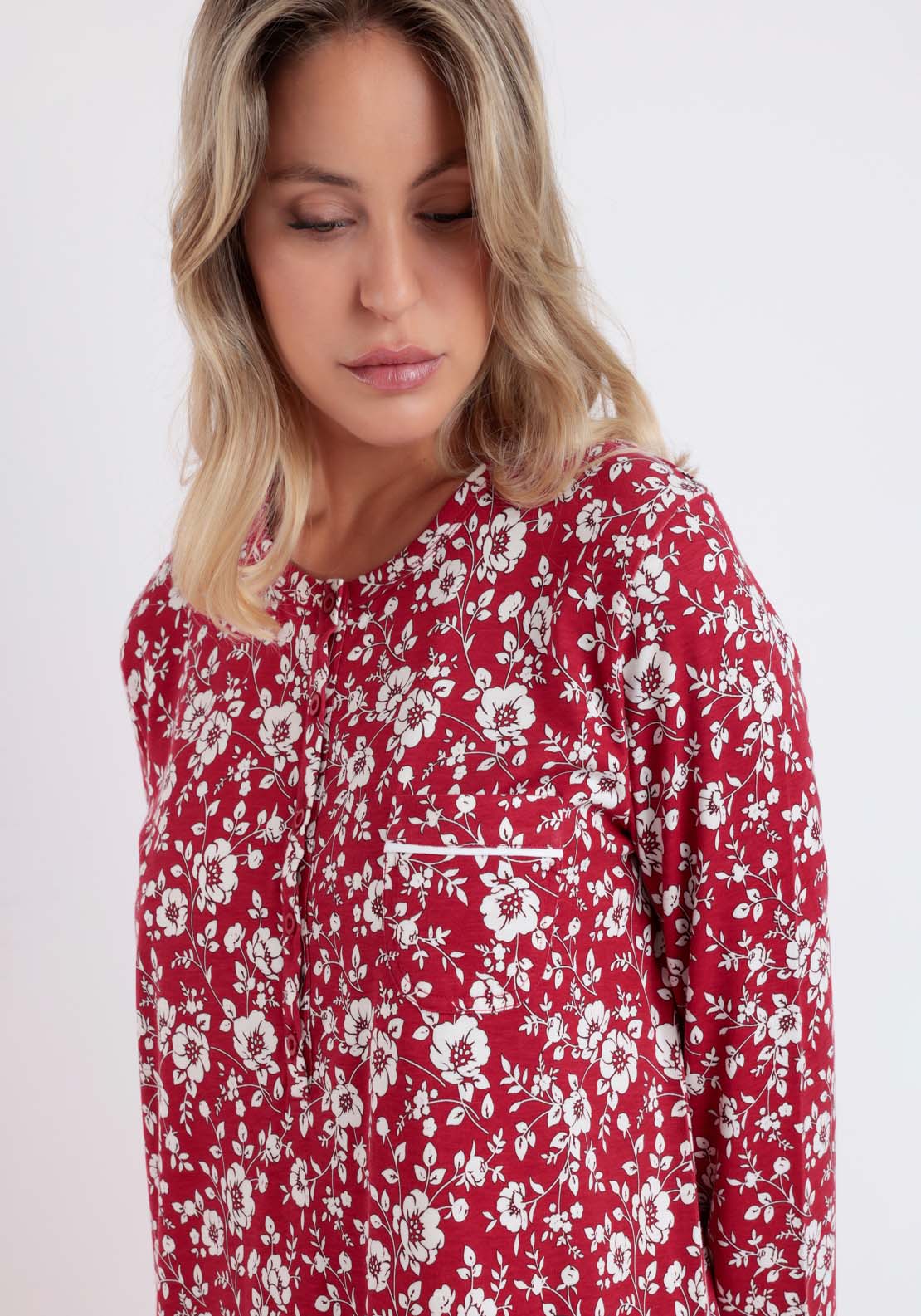 Admas Nightdress Flowers - Red 4 Shaws Department Stores