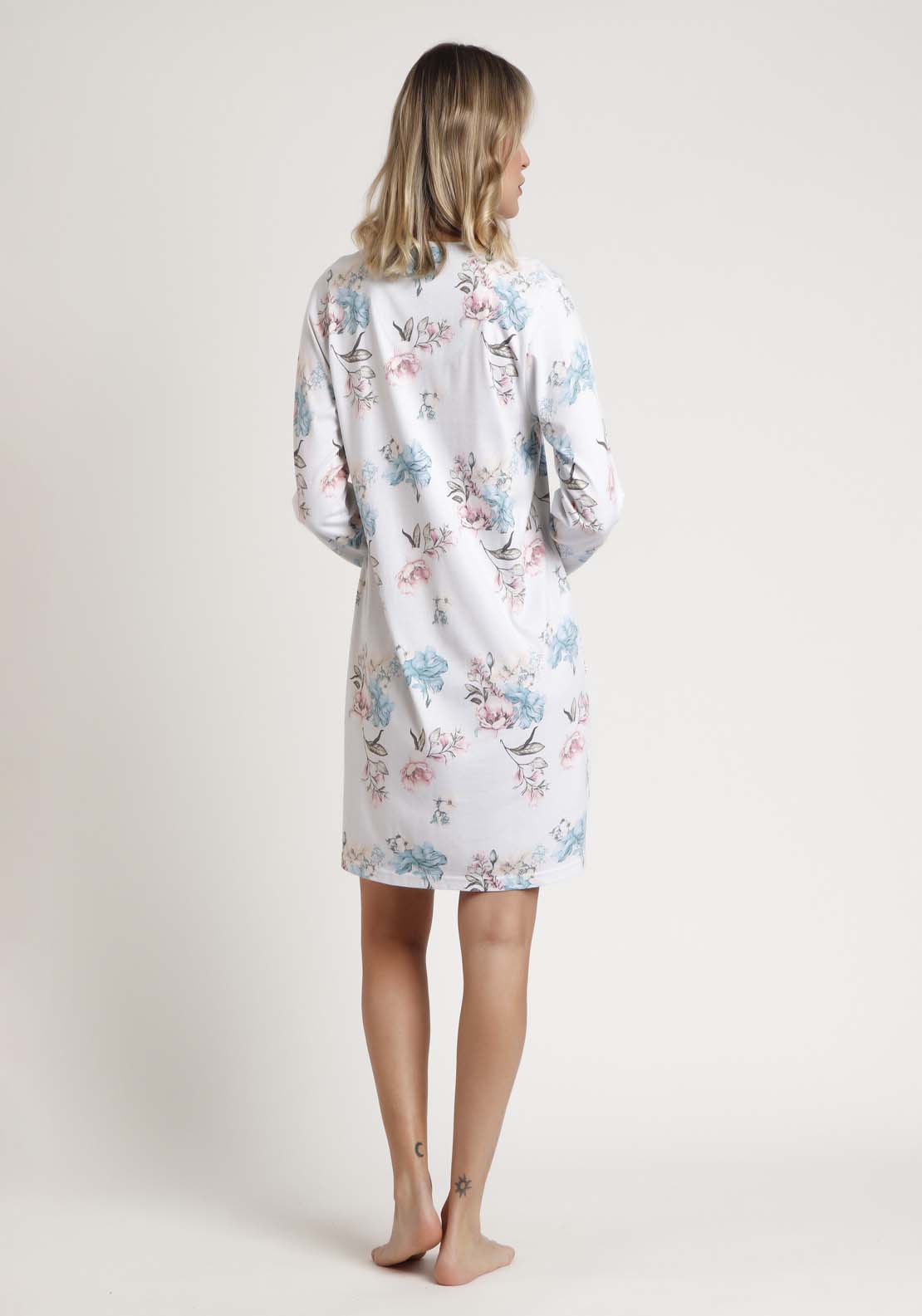 Admas Nightdress Flowers - Blue 4 Shaws Department Stores