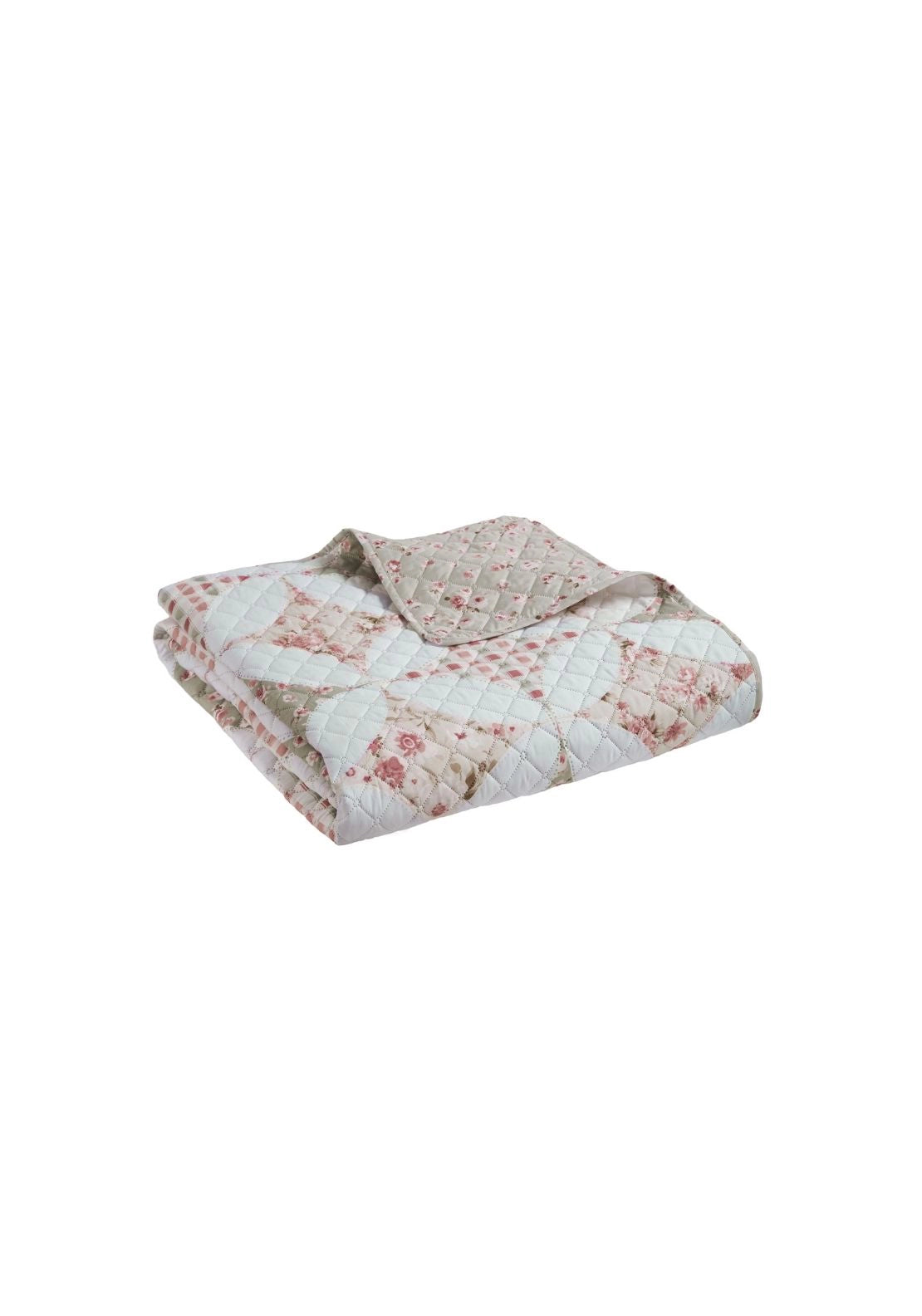 Pinsonic Patchwork Quilted 220cm x 230cm Bedspread - Green