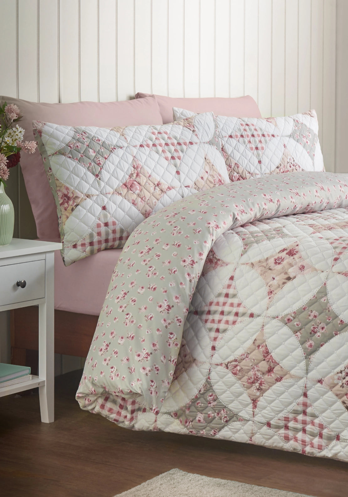 Pinsonic Patchwork Duvet Cover Set - Green