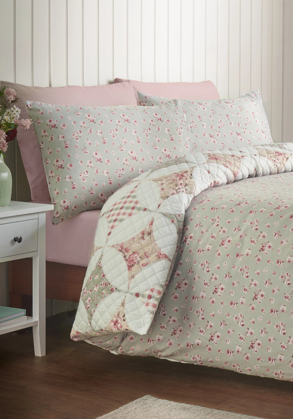 Pinsonic Patchwork Duvet Cover Set - Green