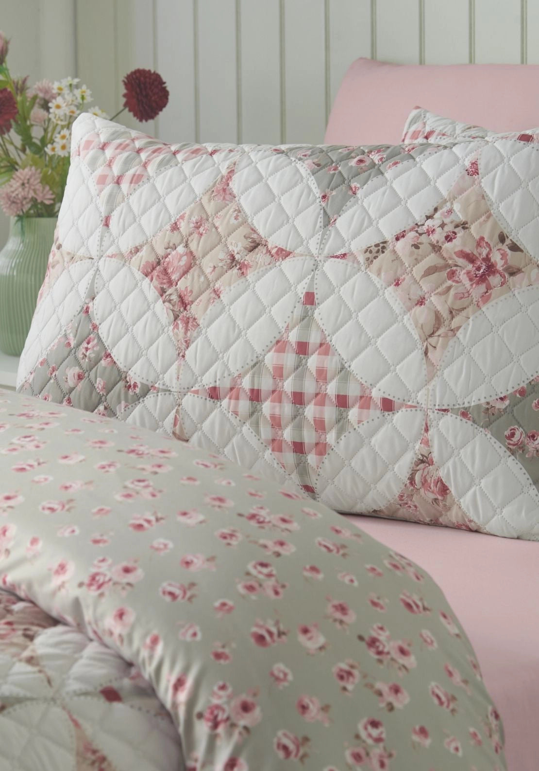 Pinsonic Patchwork Duvet Cover Set - Green
