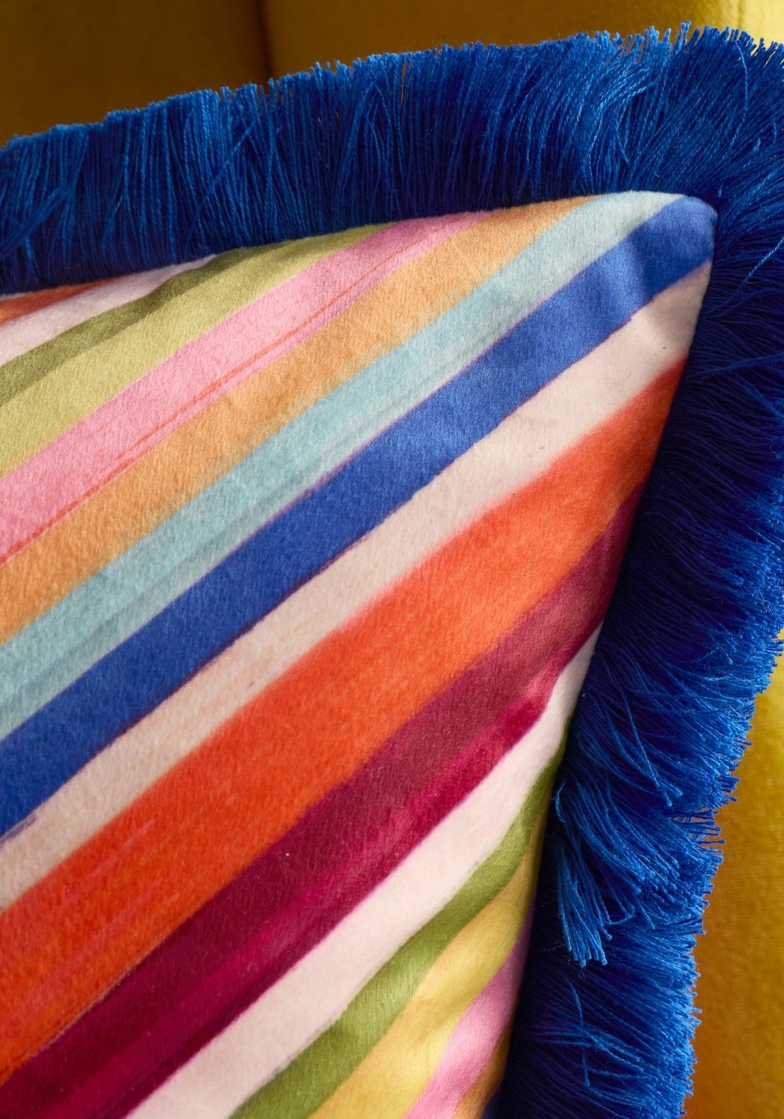 Sophie Robinson Darling Diagonal Stripe Reversible Feather Filled Cushion - Multi 3 Shaws Department Stores