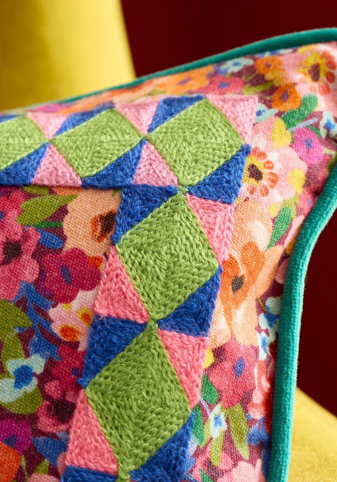 Sophie Robinson Darling Ditsy Reversible Feather Filled Cushion - Multi 3 Shaws Department Stores