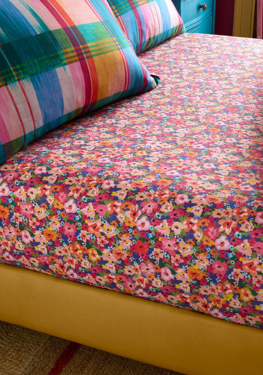 Sophie Robinson Darling Ditsy 100% Cotton Fitted Sheet 40cm Depth - Multi 2 Shaws Department Stores