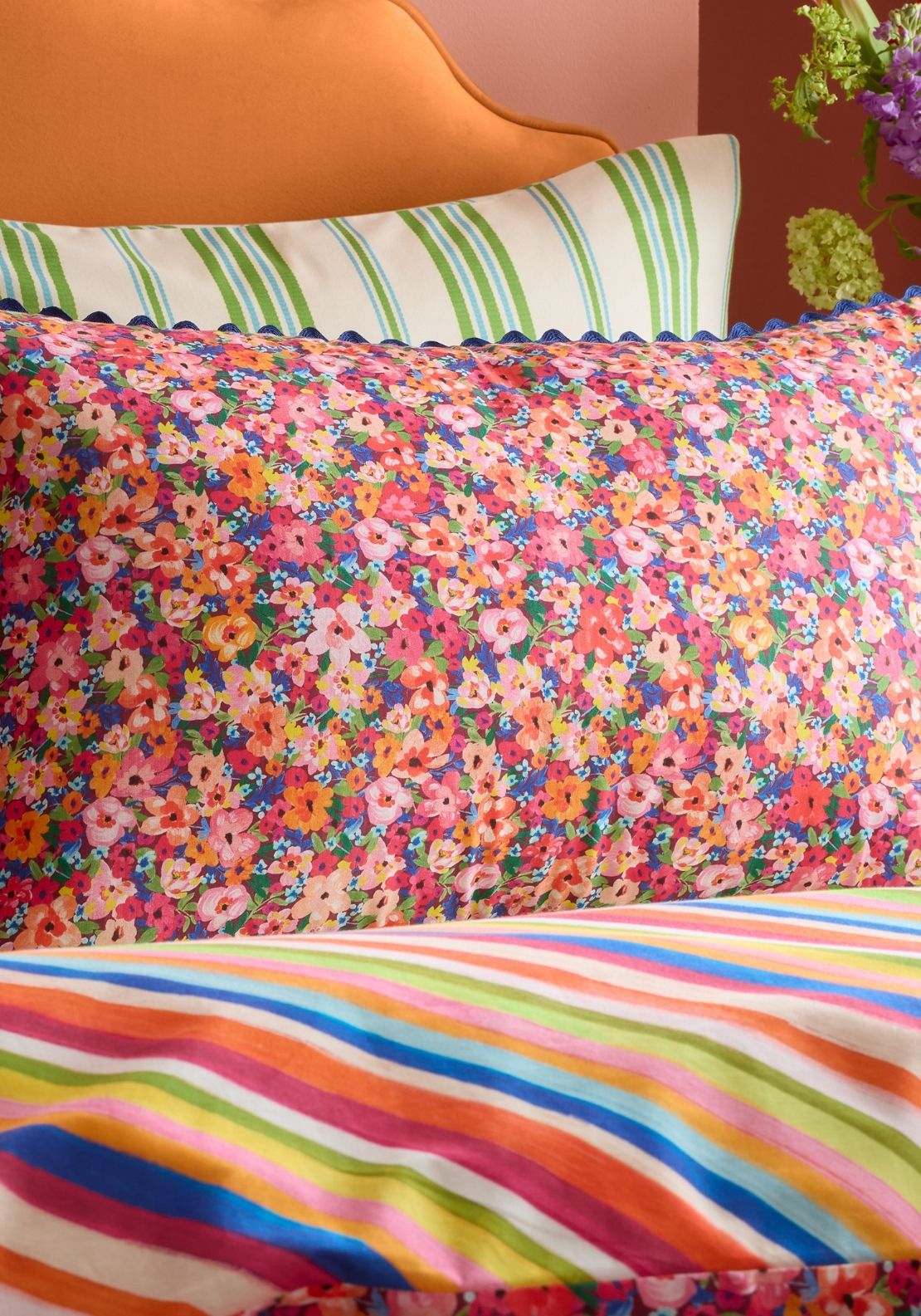 Sophie Robinson Darling Ditsy 100% Cotton Reversible Standard Pillowcase - Multi 1 Shaws Department Stores