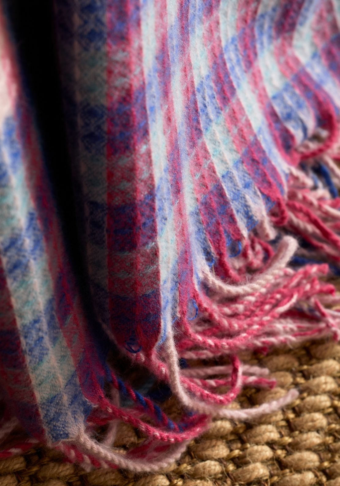 Sophie Robinson Darling Waffle Check Blanket Throw - Multi 3 Shaws Department Stores