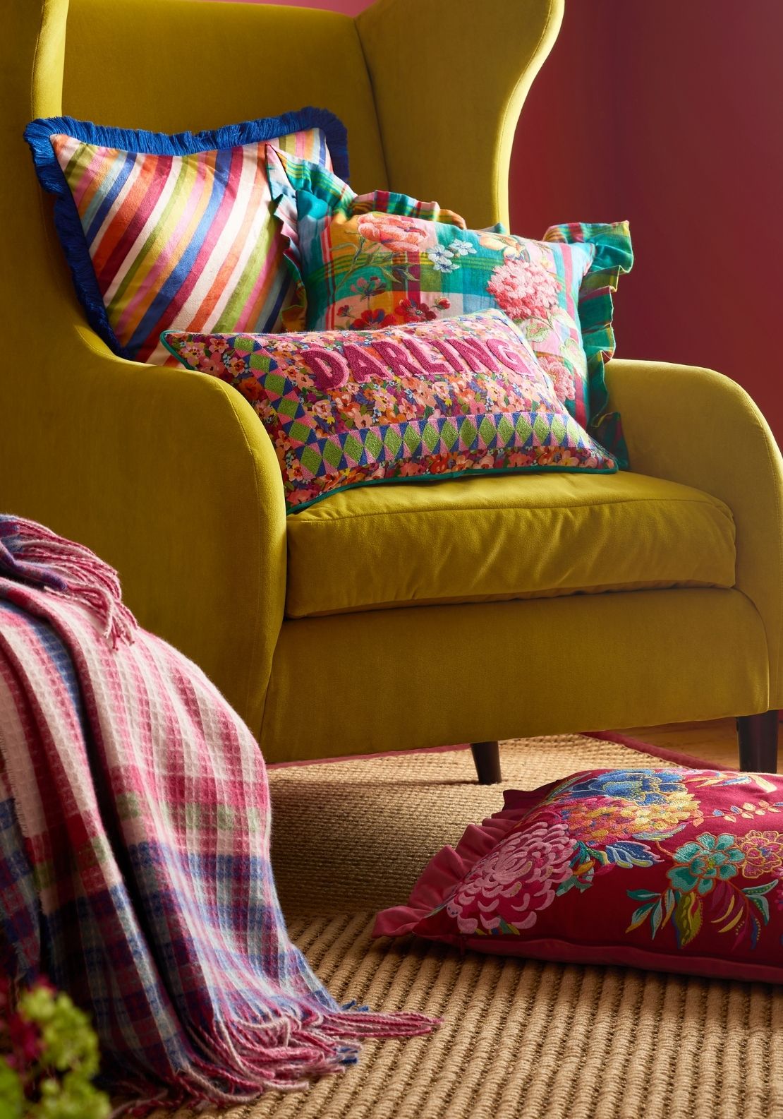 Sophie Robinson Darling Waffle Check Blanket Throw - Multi 4 Shaws Department Stores