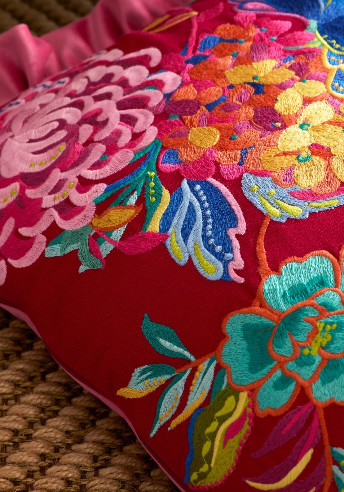 Sophie Robinson Flourish Floral Feather Filled Cushion - Multi 3 Shaws Department Stores