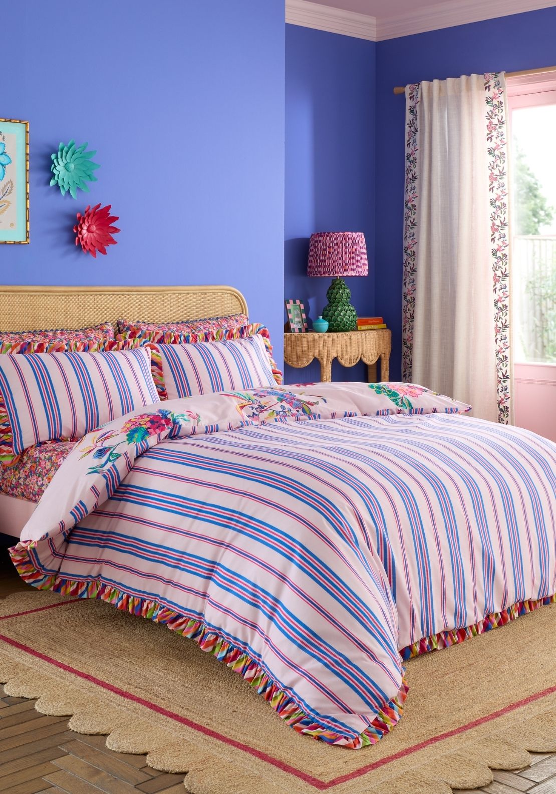 Sophie Robinson Flourish Floral 100% Cotton Reversible Duvet Cover Set - Multi 3 Shaws Department Stores