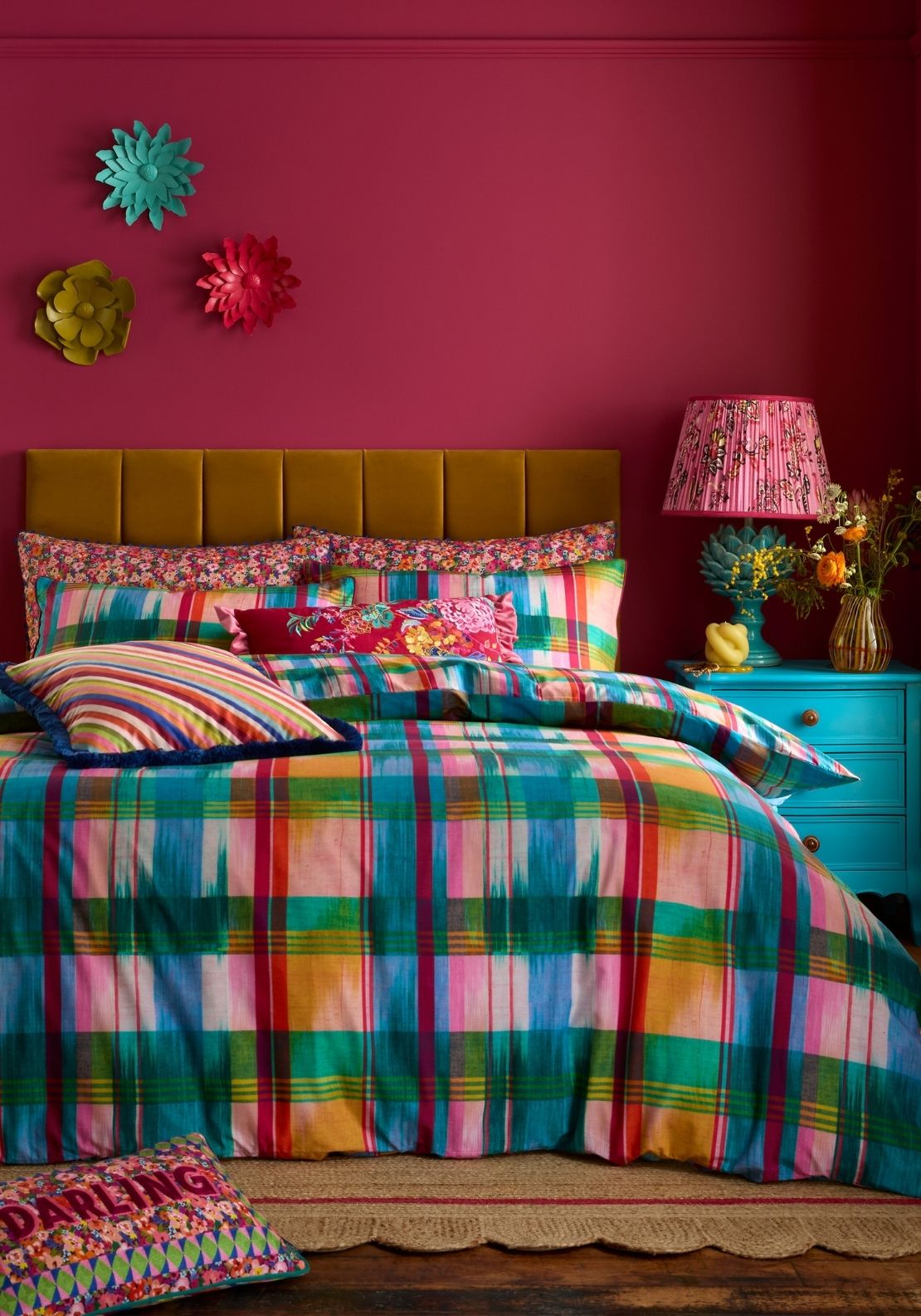 Sophie Robinson Wanderweave Ikat Check 100% Cotton Reversible Duvet Cover Set - Multi 1 Shaws Department Stores