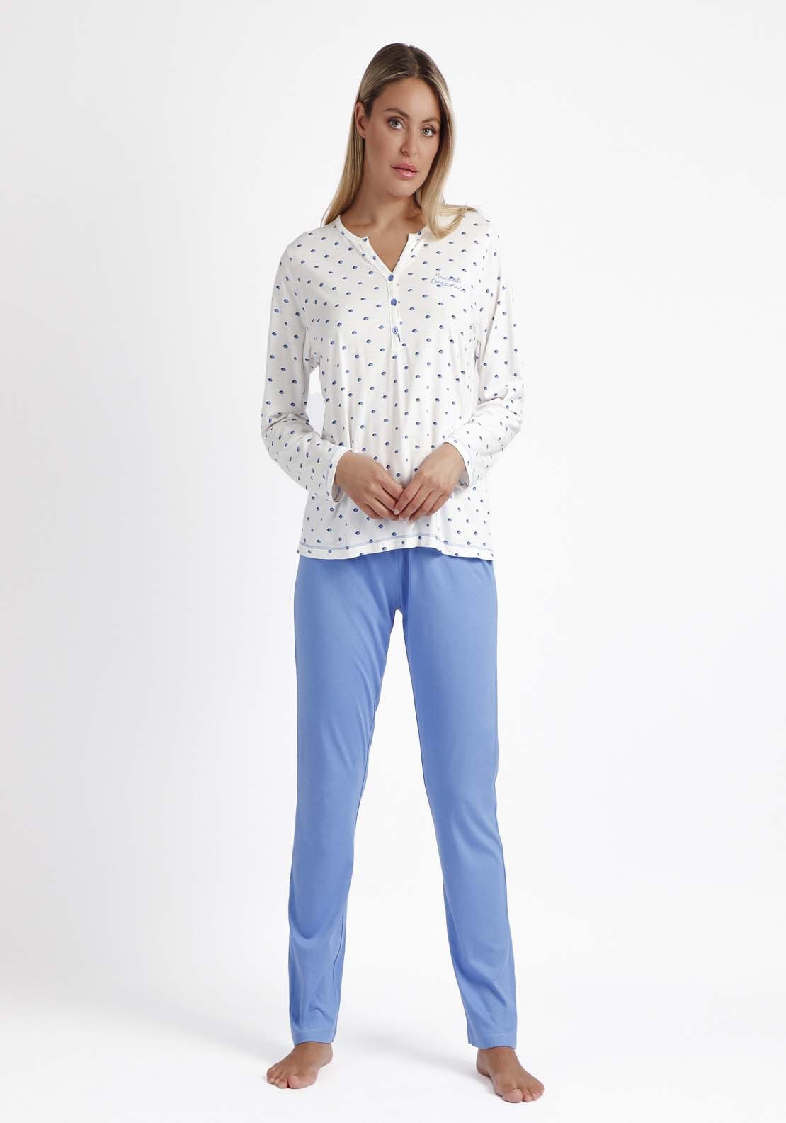 Adams Sweet Dreams Long Sleeve Pajamas for Women - Blue 2 Shaws Department Stores