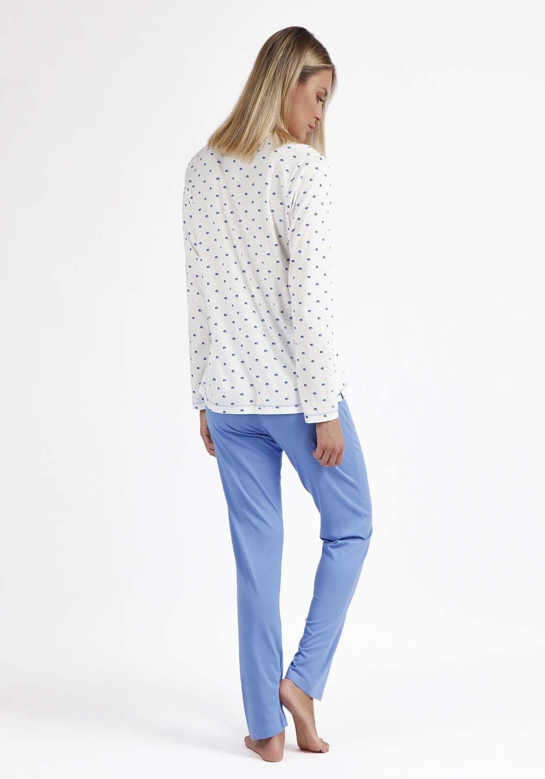 Adams Sweet Dreams Long Sleeve Pajamas for Women - Blue 4 Shaws Department Stores