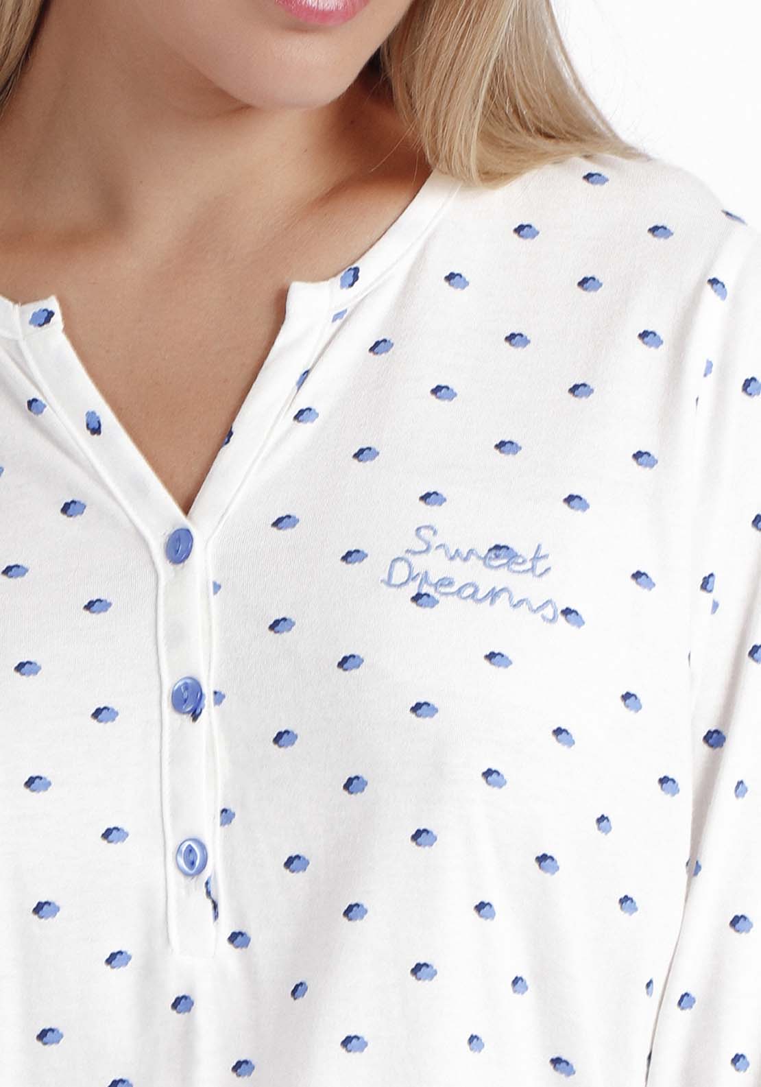 Adams Sweet Dreams Long Sleeve Pajamas for Women - Blue 5 Shaws Department Stores