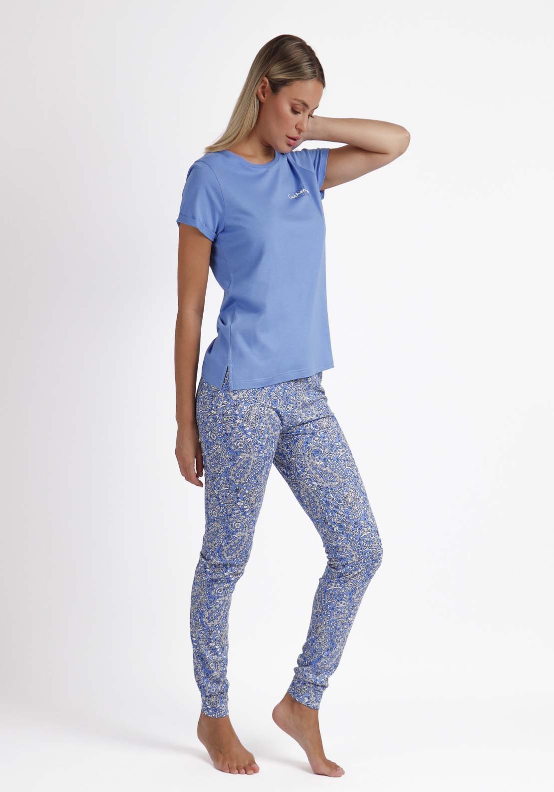 Adams Love Cashmere Short Sleeve Pajamas - Blue 4 Shaws Department Stores