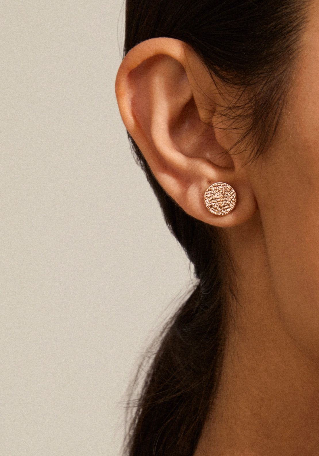 Wynonna Rose Gold Plated Rustic Earrings - Rose Gold Plated