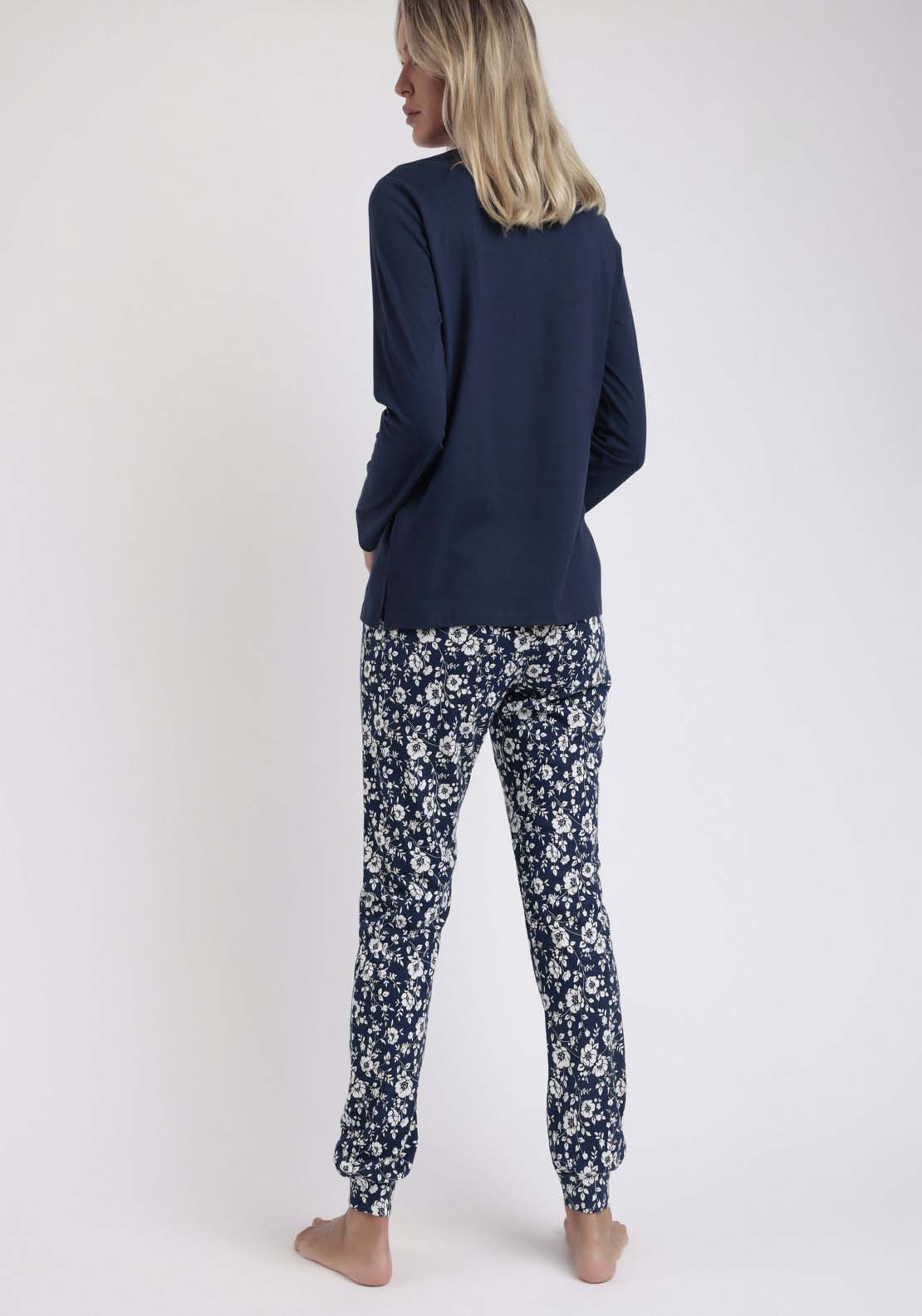 Admas Plain Top Pj Set - Navy 3 Shaws Department Stores
