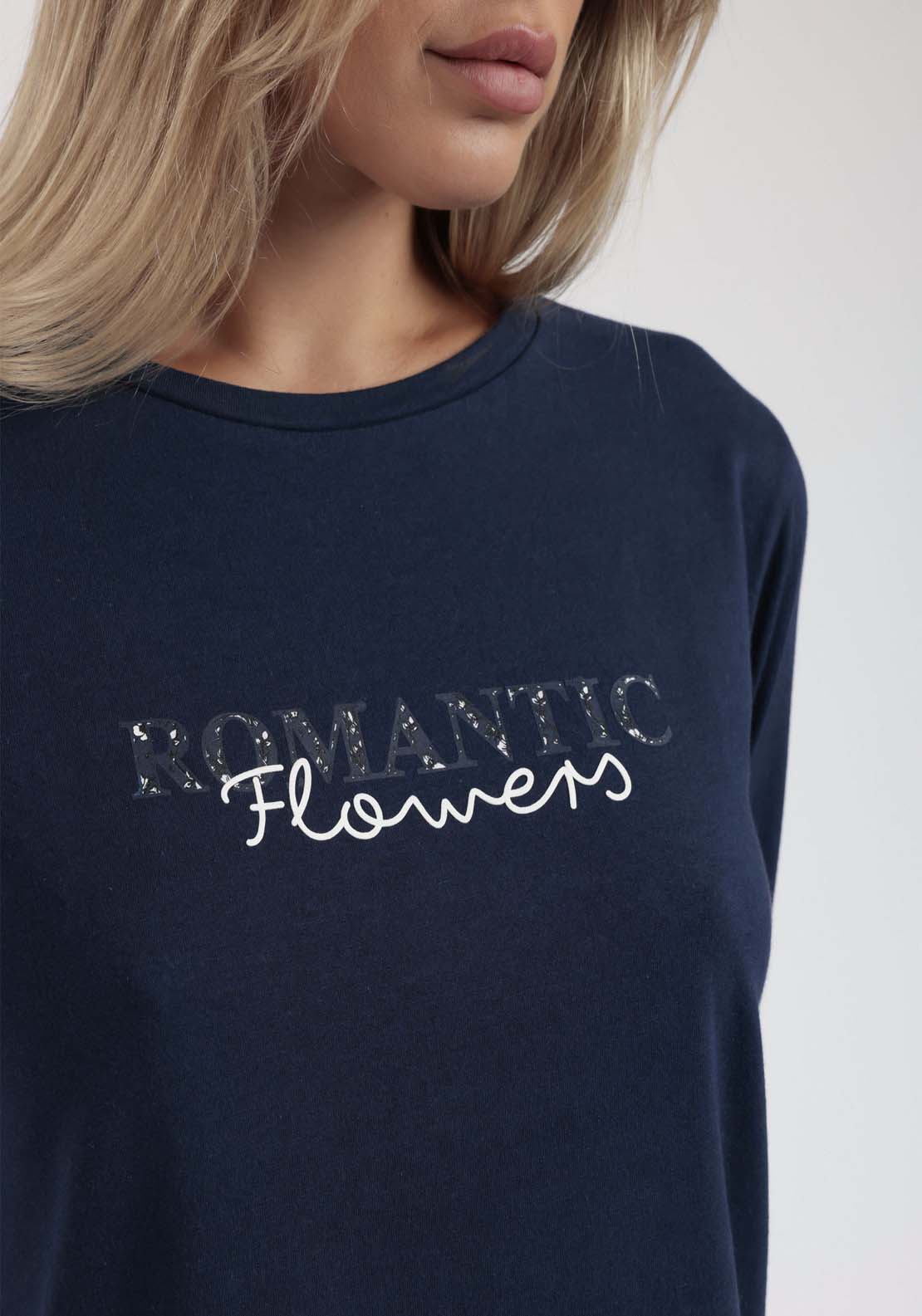 Admas Plain Top Pj Set - Navy 4 Shaws Department Stores