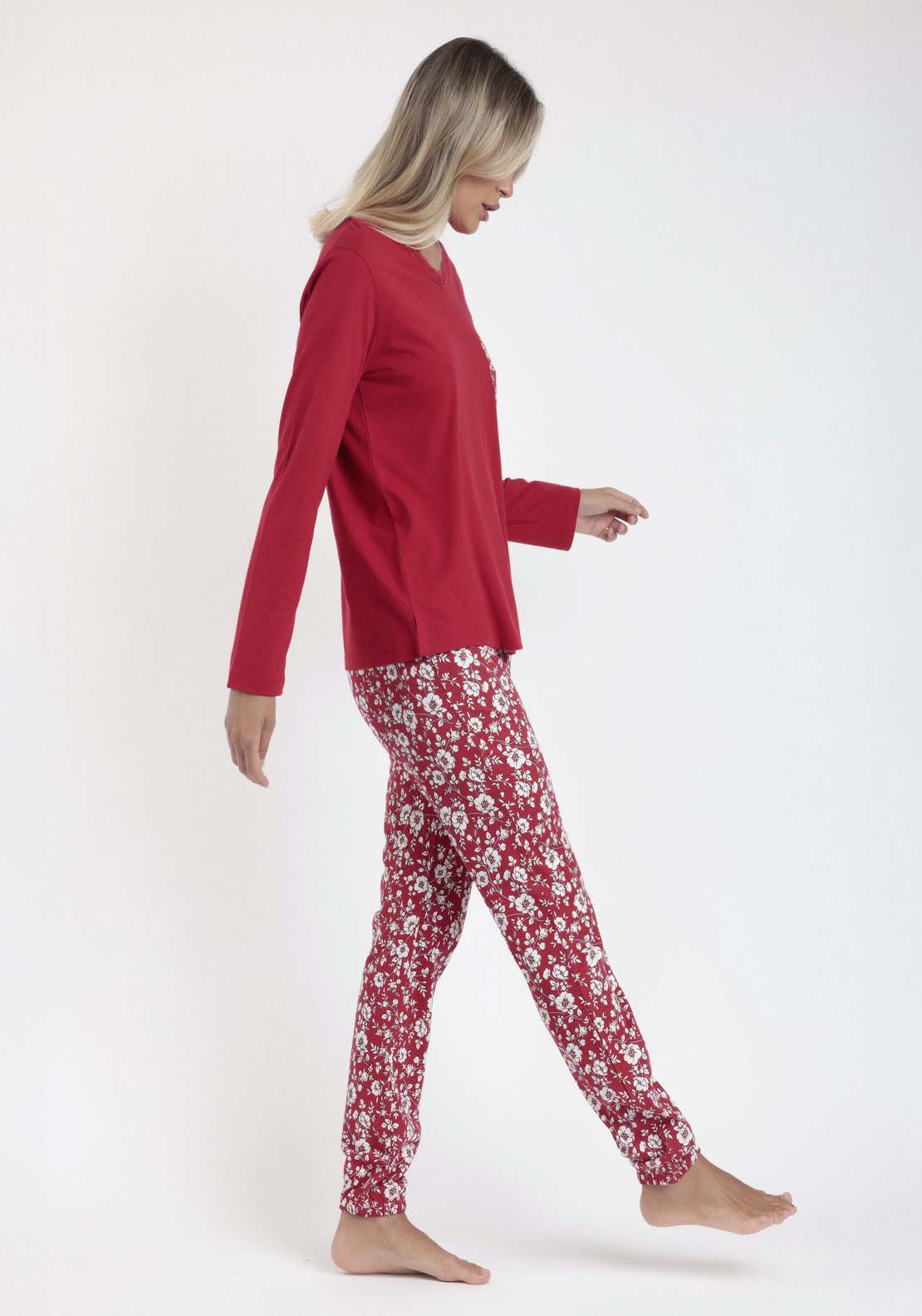 Admas Plain Top Pj Set - Red 4 Shaws Department Stores