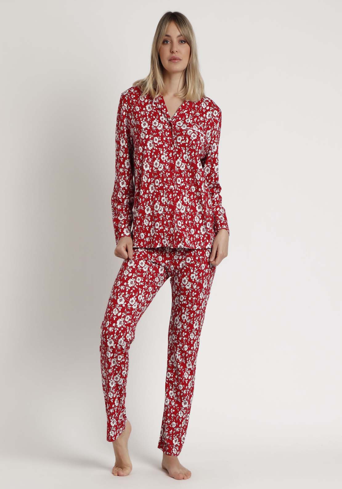 Admas Masculine Pj Flower Print - Red 1 Shaws Department Stores