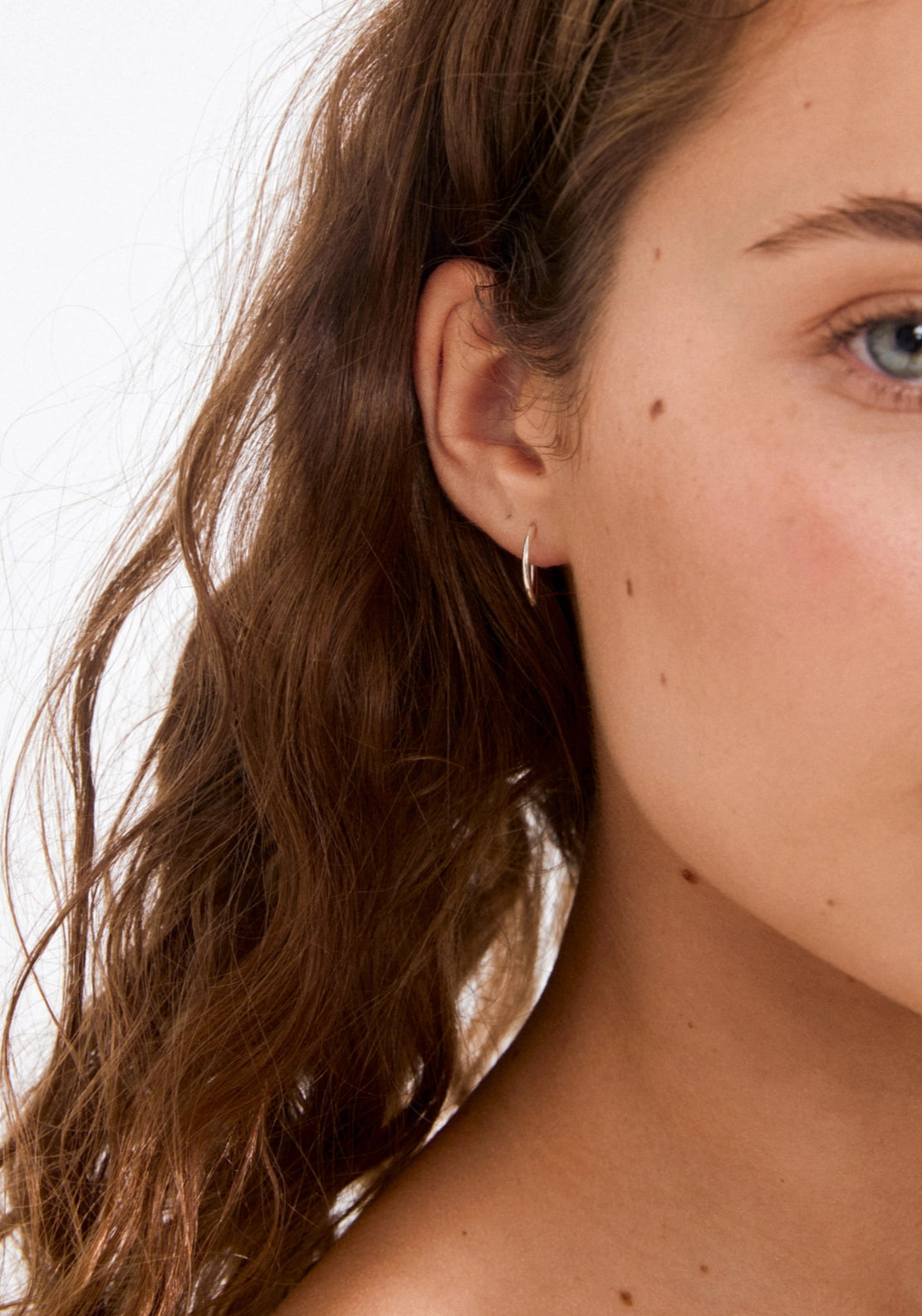 Sanne Silver Plated Mini Hoop Earrings - Silver