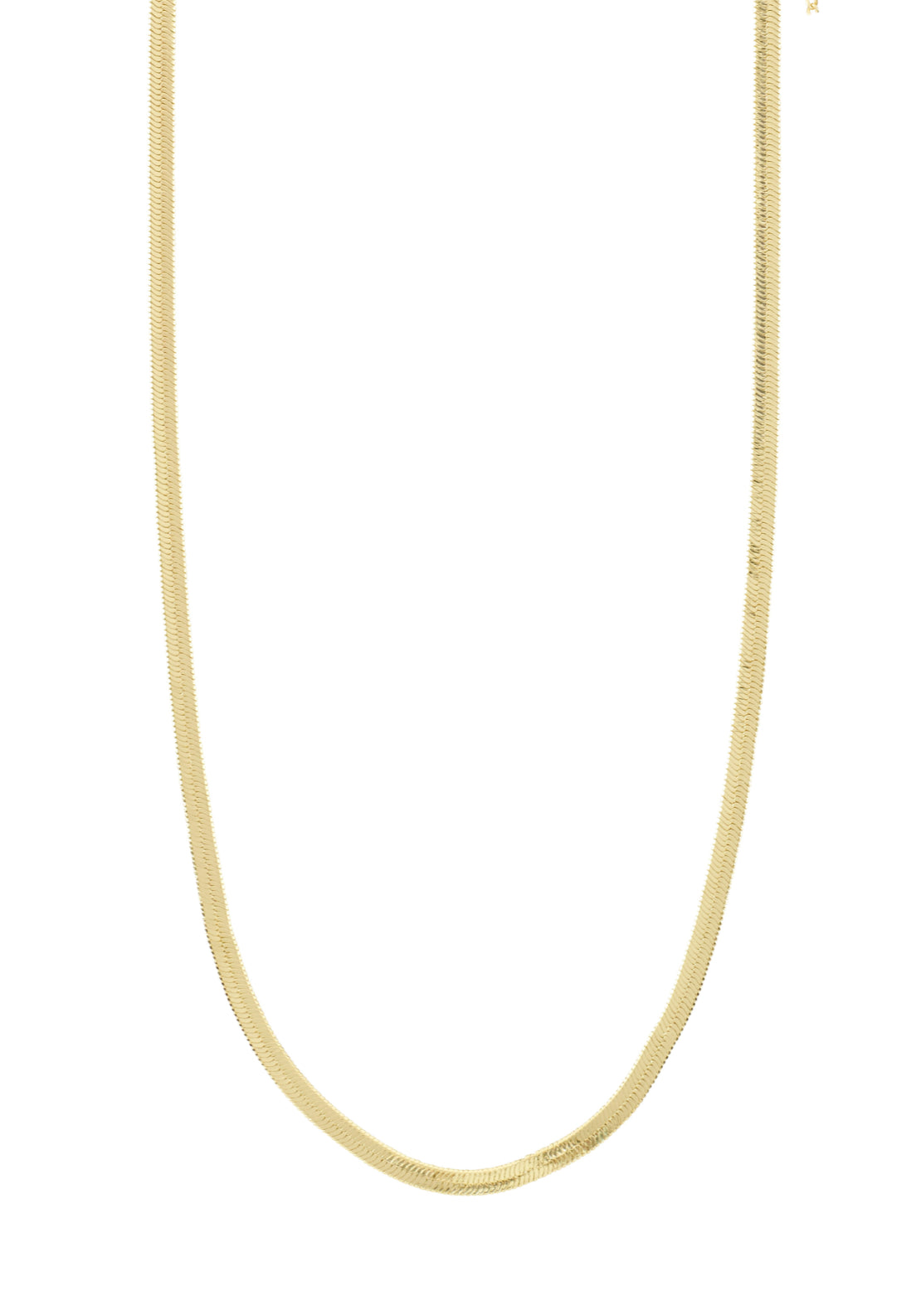 Joanna Gold Plated Flat Snake Chain Necklace - Gold