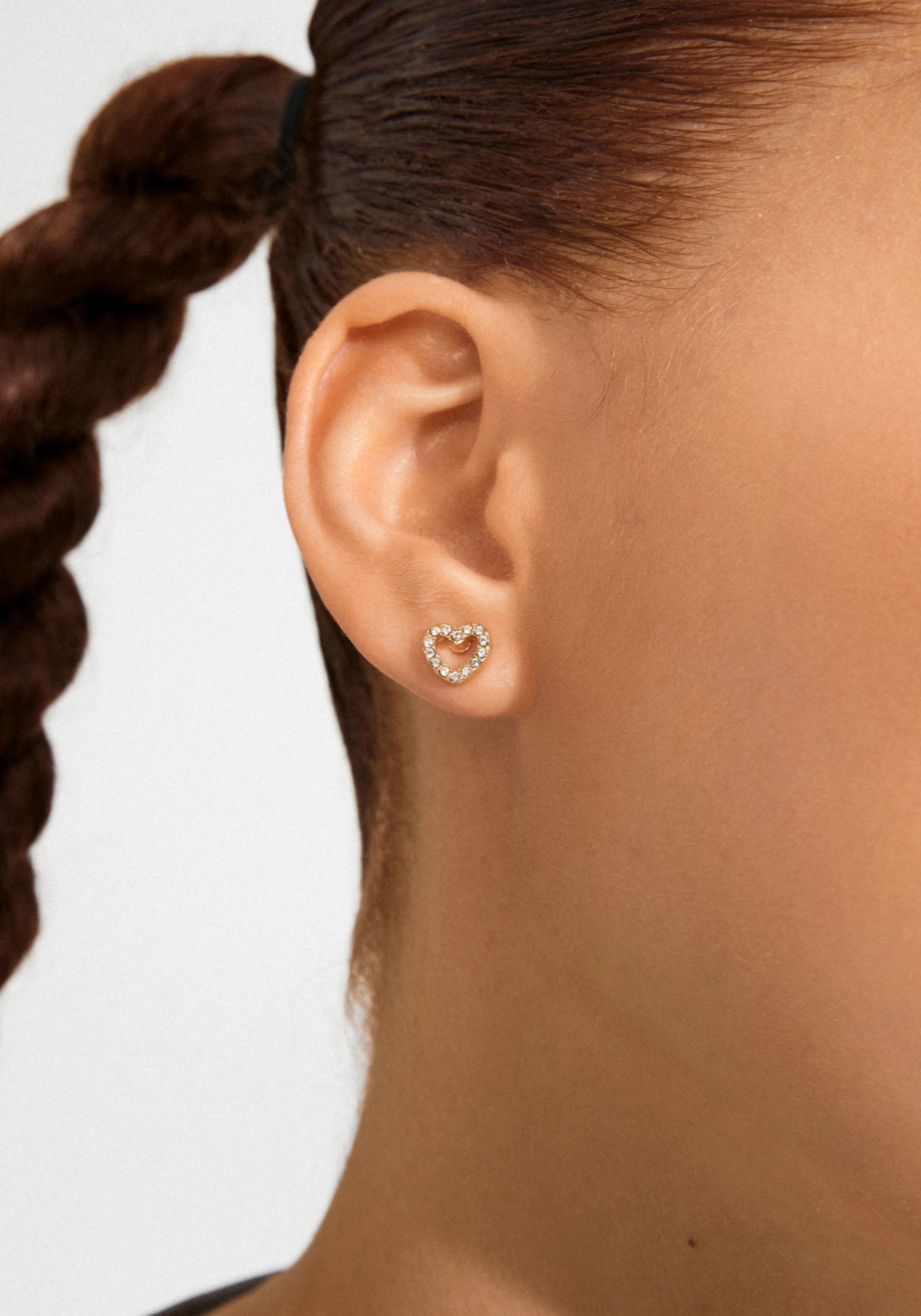 Edie Gold Plated Crystal Heart Earrings - Gold Plated