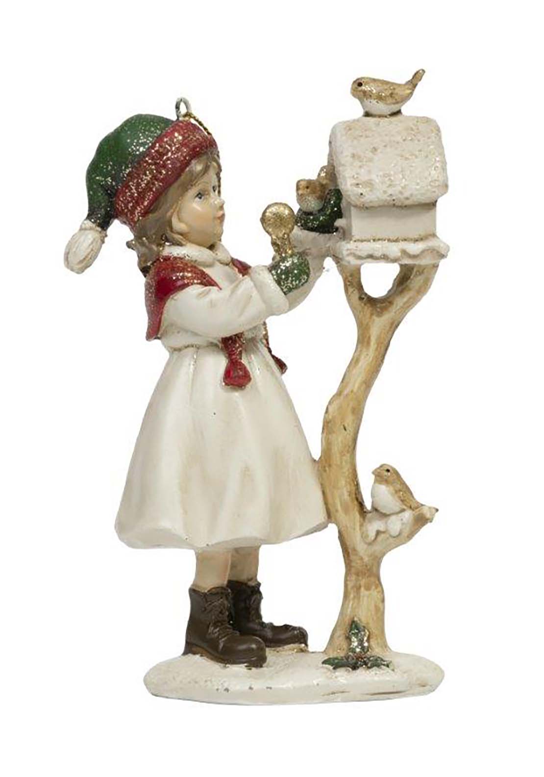 The Home Christmas Festive Girl With Bird House 1 Shaws Department Stores