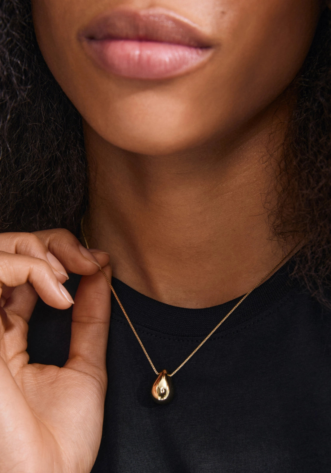 Kaisyn Gold Plated Drop Pendant Necklace - Gold