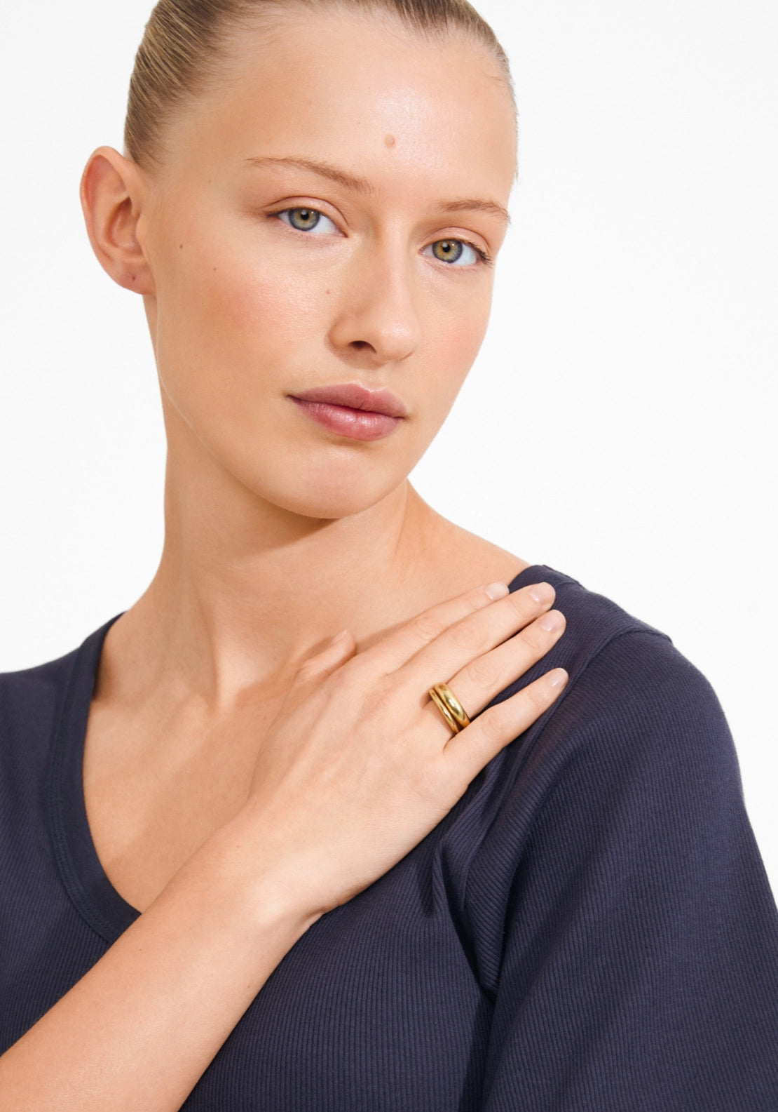 Kaisyn Gold Plated 2 In 1 Ring Set - Gold