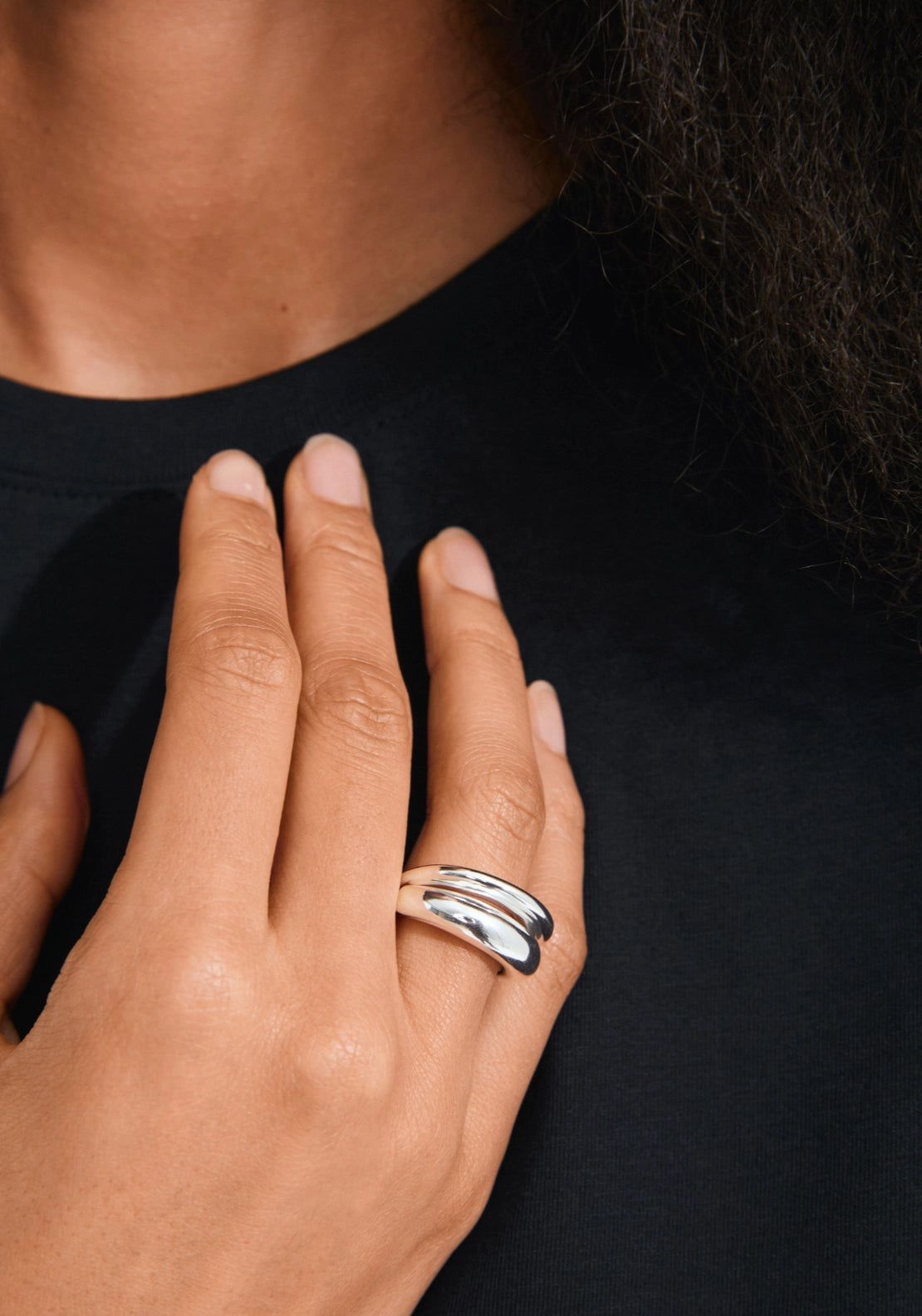 Kaisyn Silver Plated 2 In 1 Ring Set - Silver