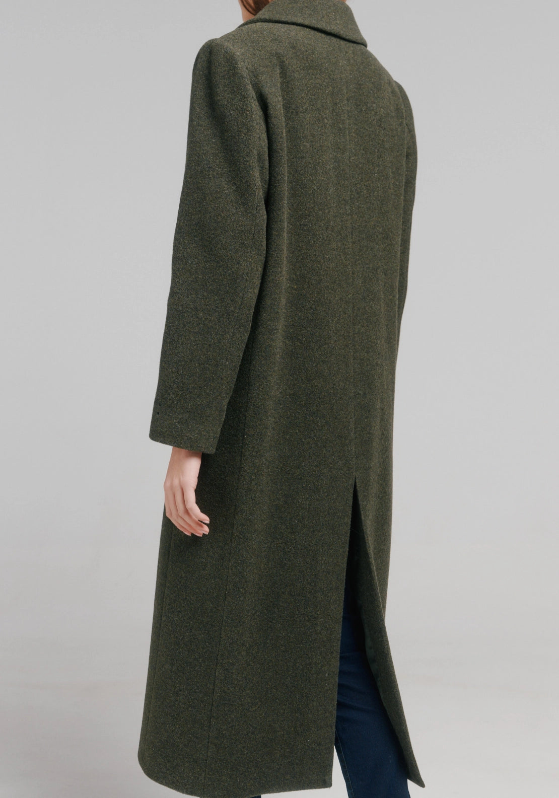 Italian Fabric Long Coat - Bottle